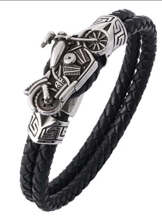 Vintage Men's Leather Woven Bracelet Size ONE SIZE - 4 Thumbnail