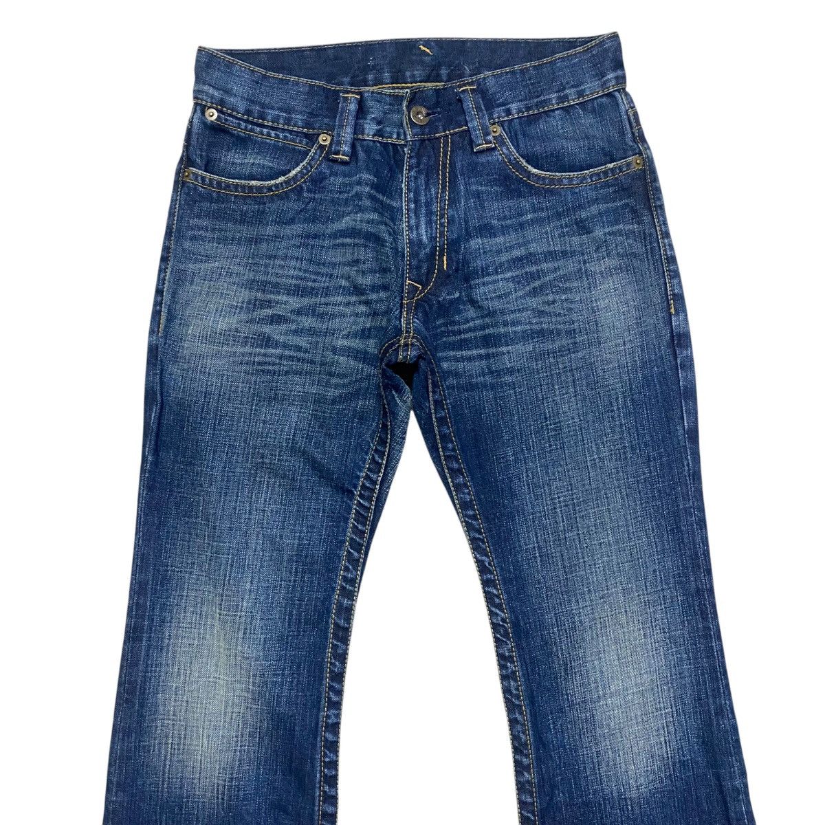 Japanese Brand Japanese Brand Leather Pocket Denim Flare Jeans Size US 27 - 3 Thumbnail