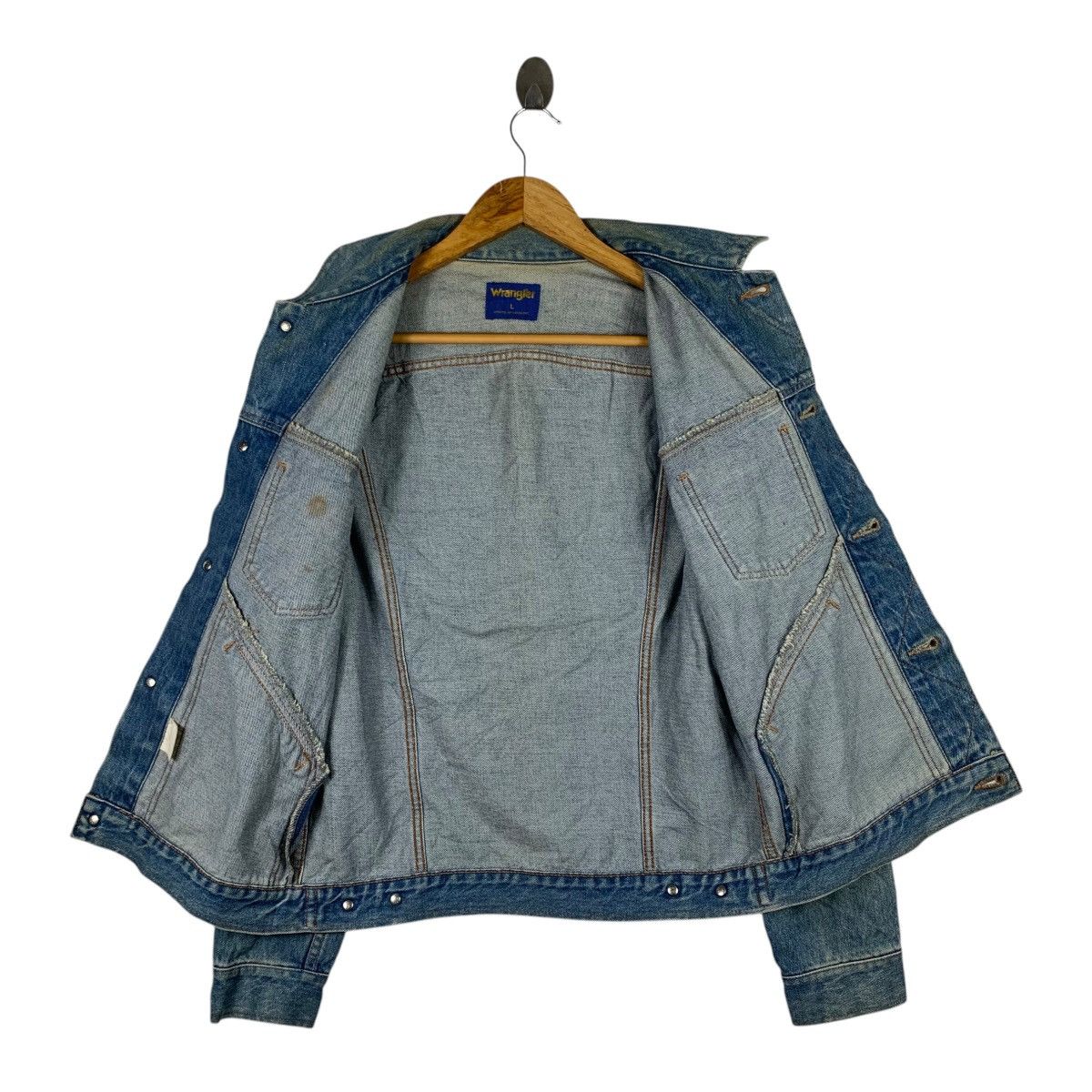 Japanese Brand Vintage 90s WRANGLER Japanese Brand Denim Jeans Jacket Size US L / EU 52-54 / 3 - 2 Thumbnail