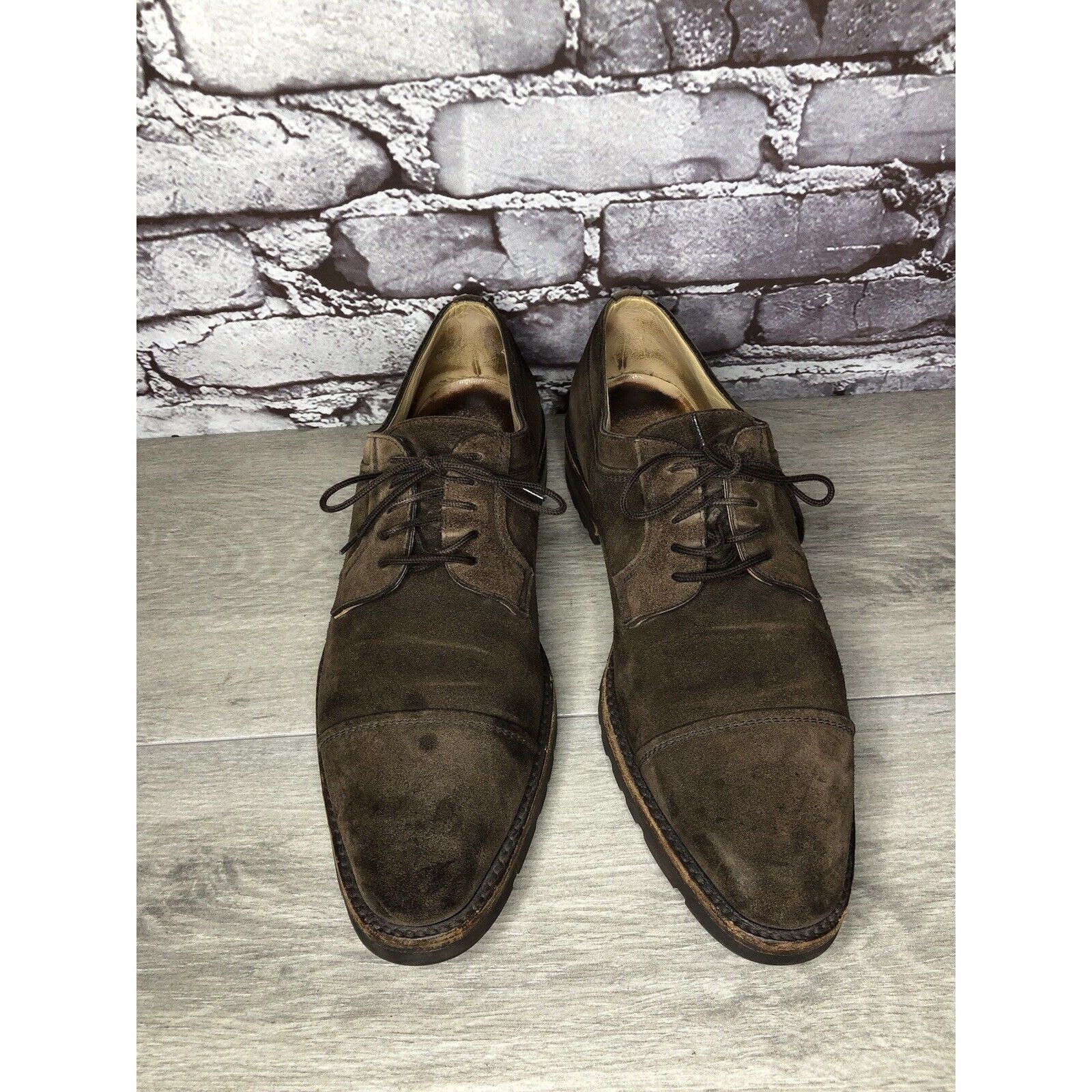 Gravati Gravati Vibram Brown Suede Leather Cap Toe Oxfords Shoes Men Size US 8.5 / EU 41-42 - 10 Thumbnail