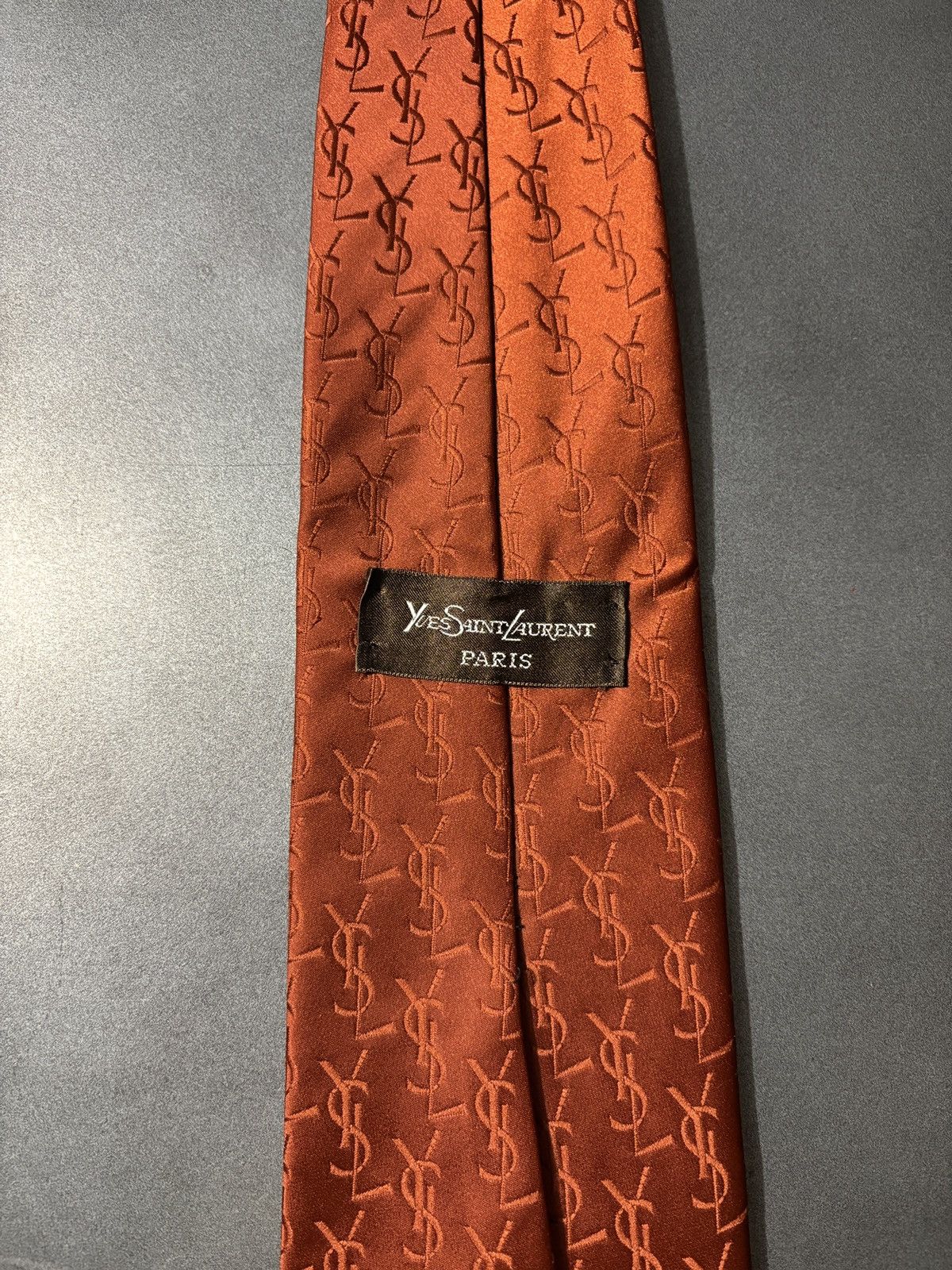 Yves Saint Laurent Vintage YSL Monogram Tie Necktie 1970s Yves Saint Laurent Size ONE SIZE - 6 Thumbnail