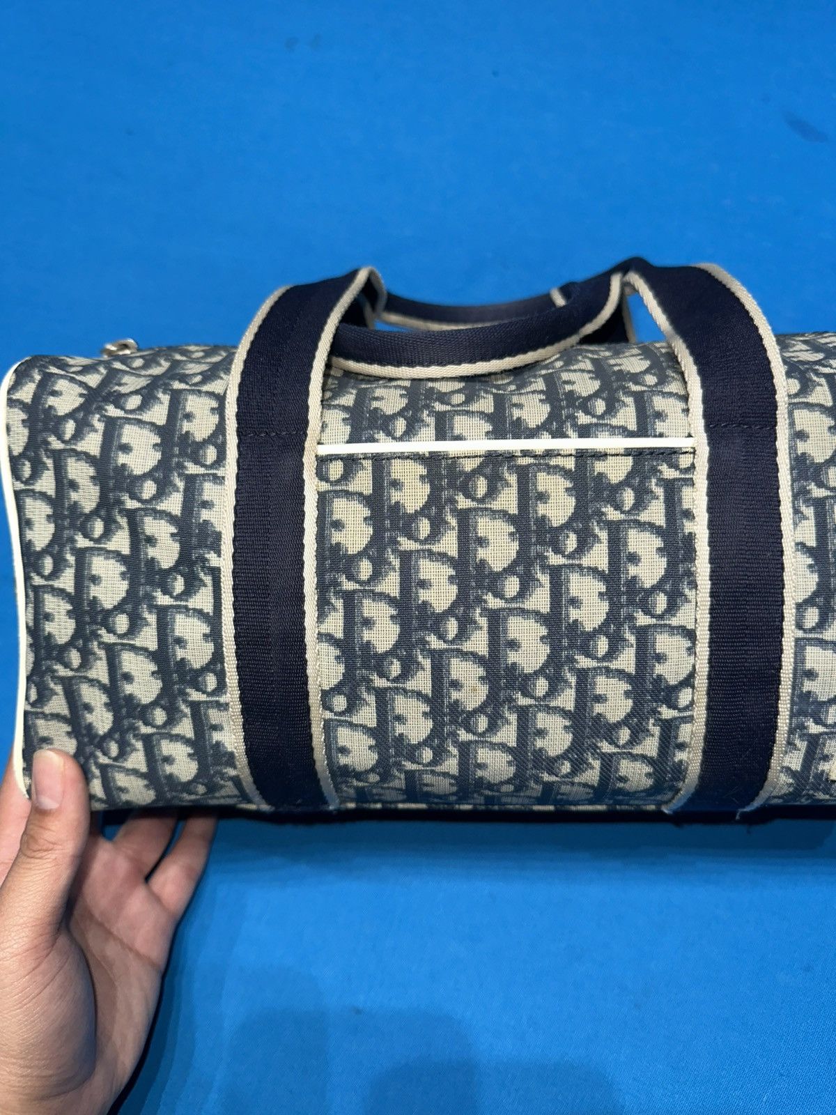 Christian Dior Monsieur × Dior × Vintage Dior Monogram Duffle Bag Blue Vintage Size ONE SIZE - 14 Thumbnail