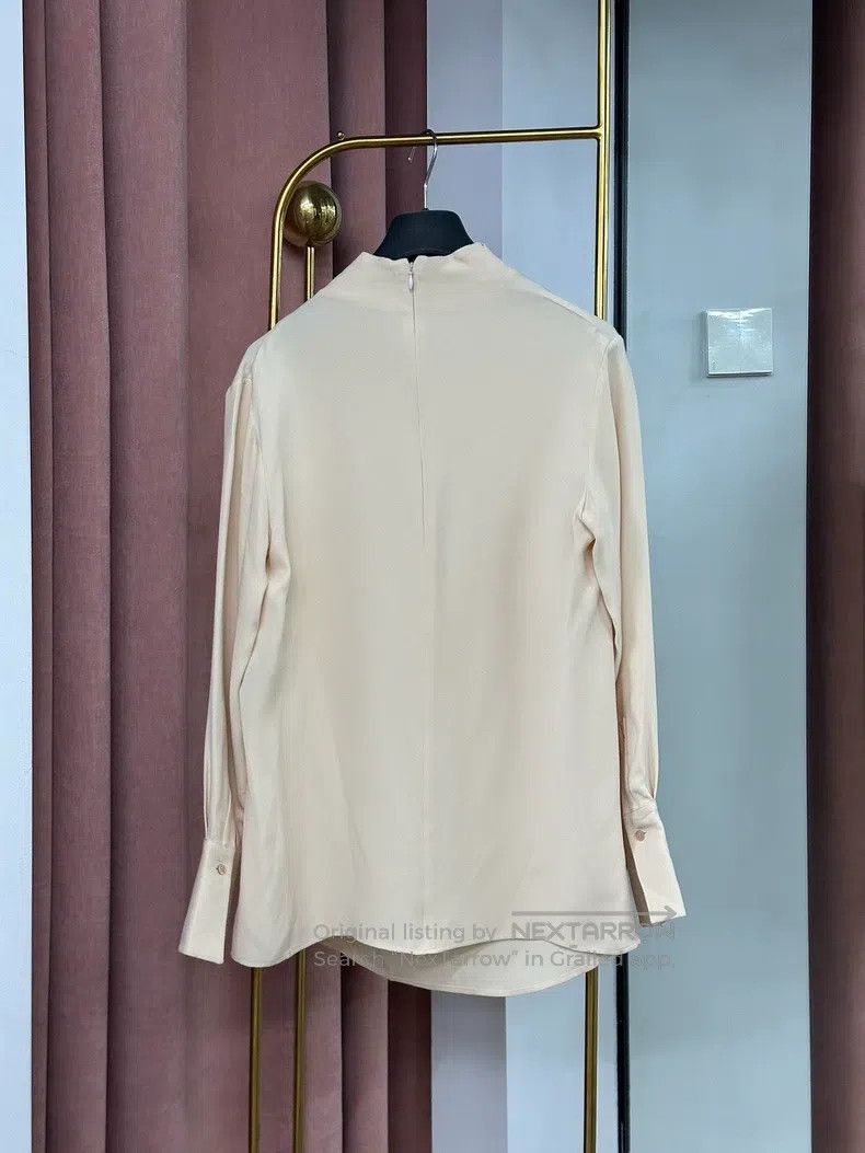 Loro Piana Loro Piana High Collar Wrinkle Silk Shirt Size S / US 4 / IT 40 - 3 Thumbnail