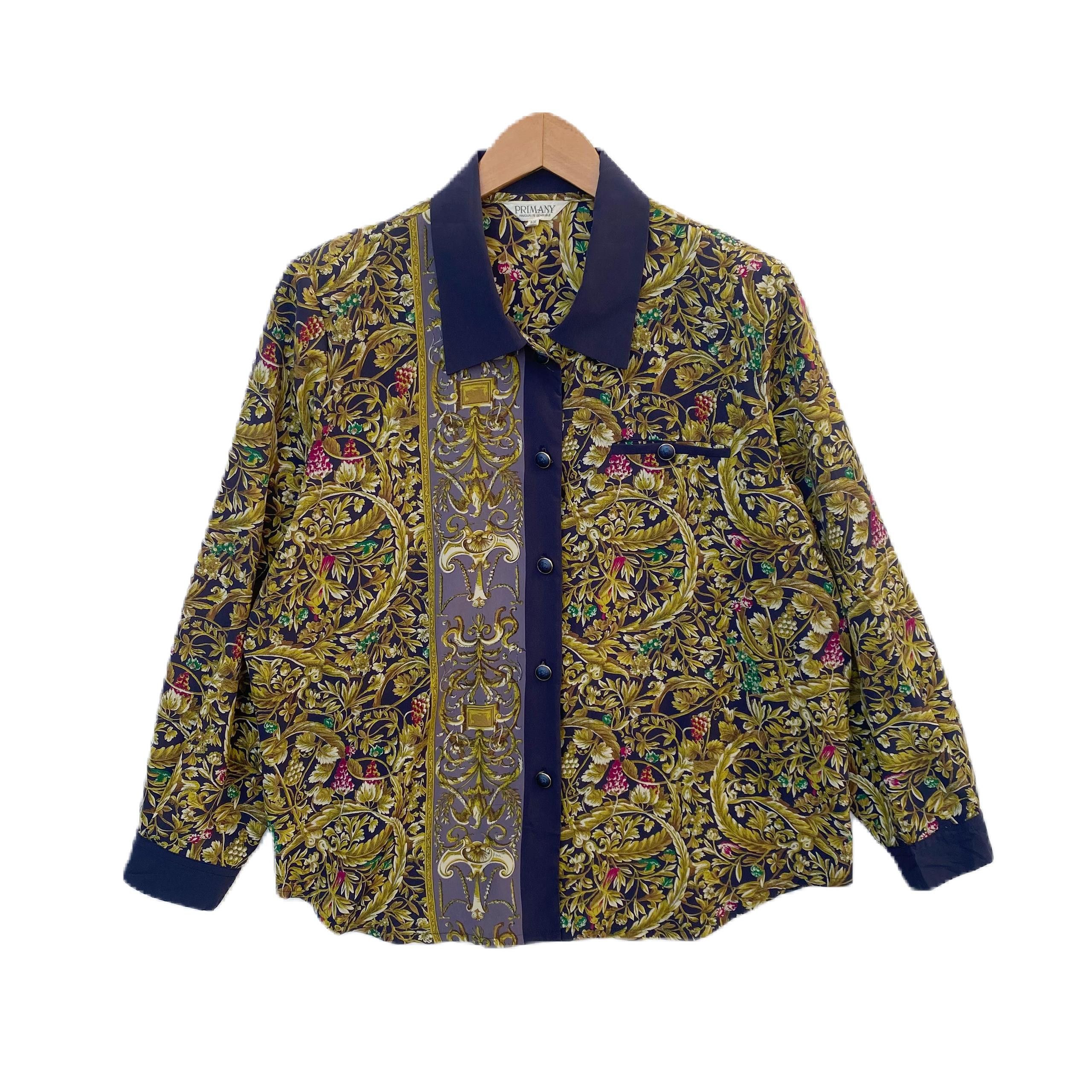 Vintage VINTAGE WOMEN BLOUSE COLLARED EXTRA LARGE FLORAL LEAVES ART Size XL / US 12-14 / IT 48-50 - 1 Thumbnail