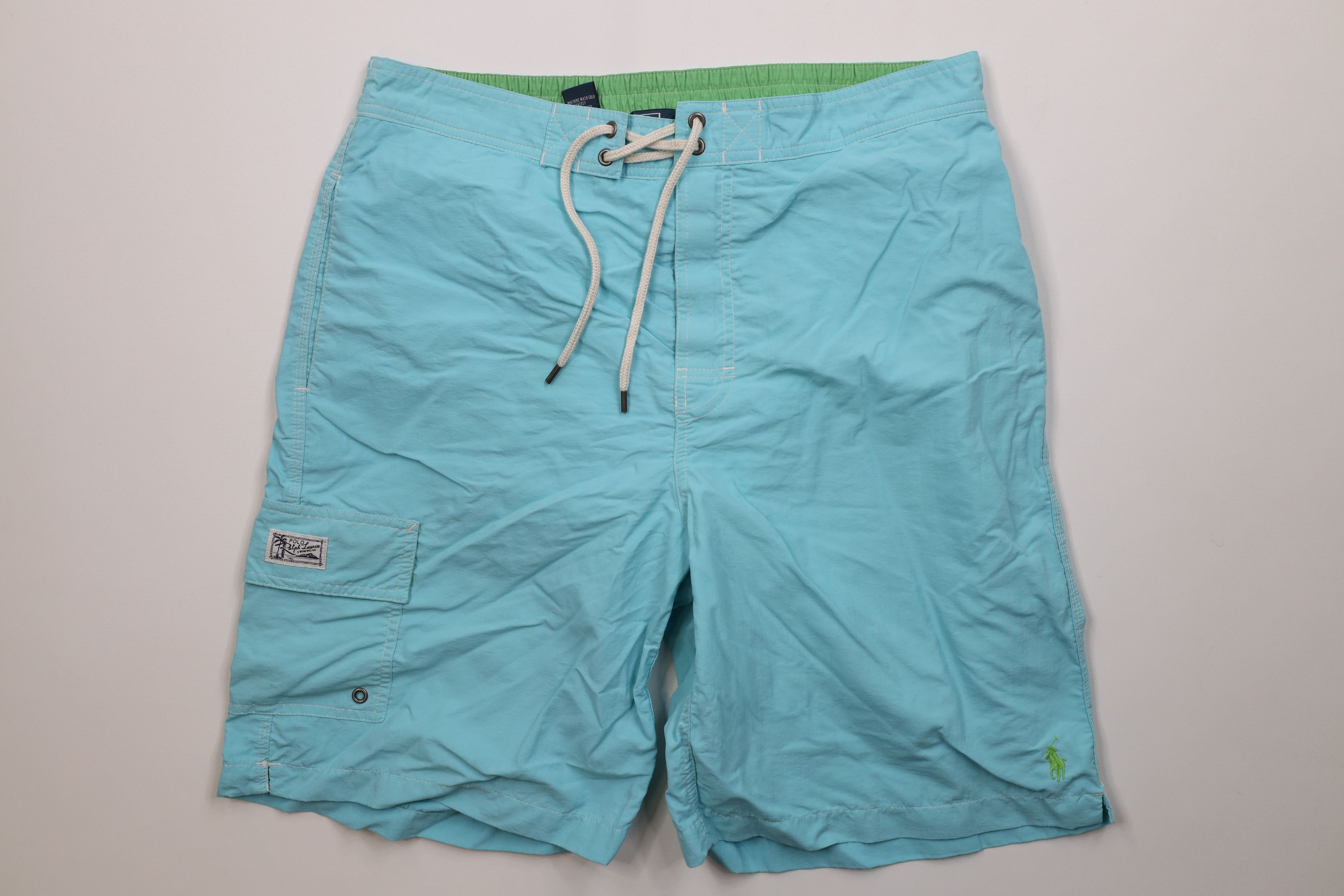 Polo Ralph Lauren Vintage Ralph Lauren Spell Out Lined Shorts Swim Trunks Blue Size US 32 / EU 48 - 1 Thumbnail