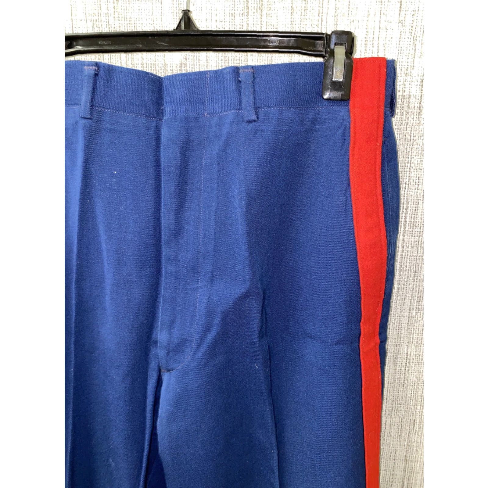 Vintage VINTAGE Unbranded Wool Pants Zip Fly Men 31x34.5 Casual Blue Red 90s Mens Regular Waist 31 Inseam 34.5 In Size US 31 - 2 Thumbnail