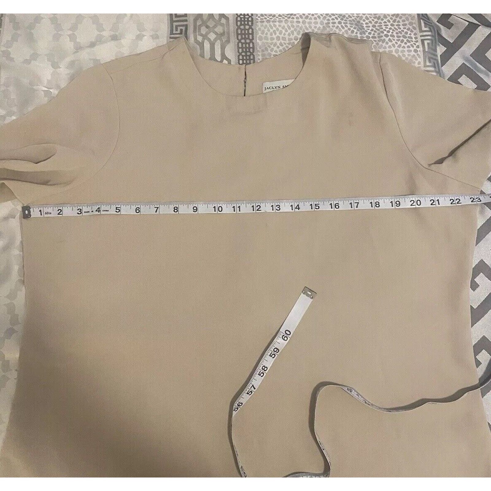 & Other Stories Vintage Jaclyn Smith Silk Blouse - Nude, Sz L, Short Sleeve Size L / US 10 / IT 46 - 5 Thumbnail
