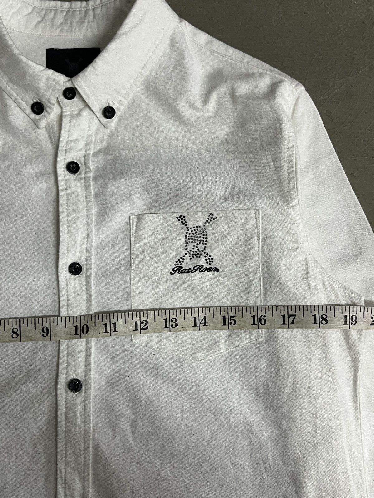 Mastermind Japan × Roen ROEN MASTERMIND Japan Swarovski Skull Logo B/D Shirt Size US L / EU 52-54 / 3 - 8 Thumbnail