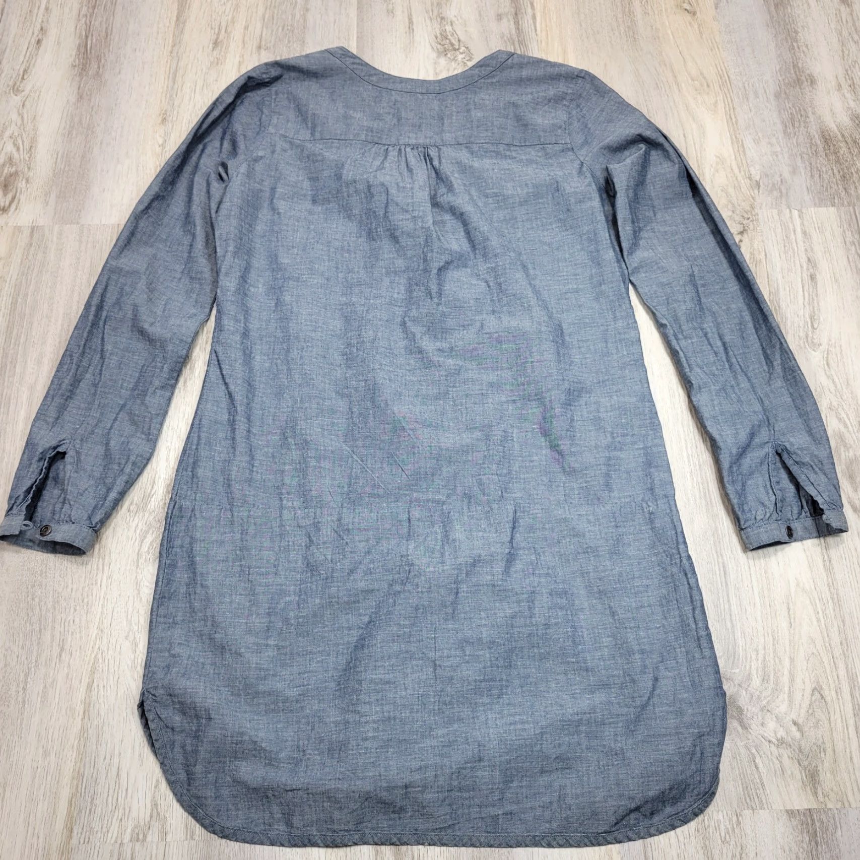 Gramicci Gramicci Chambray Dress Tunic Short Boho Hemp Organic Cotton Casual Women's Sz S Chambray Bohemian Mini Shift Dress Womens S Color Chambray Size 28" / US 6 / IT 42 - 6 Thumbnail