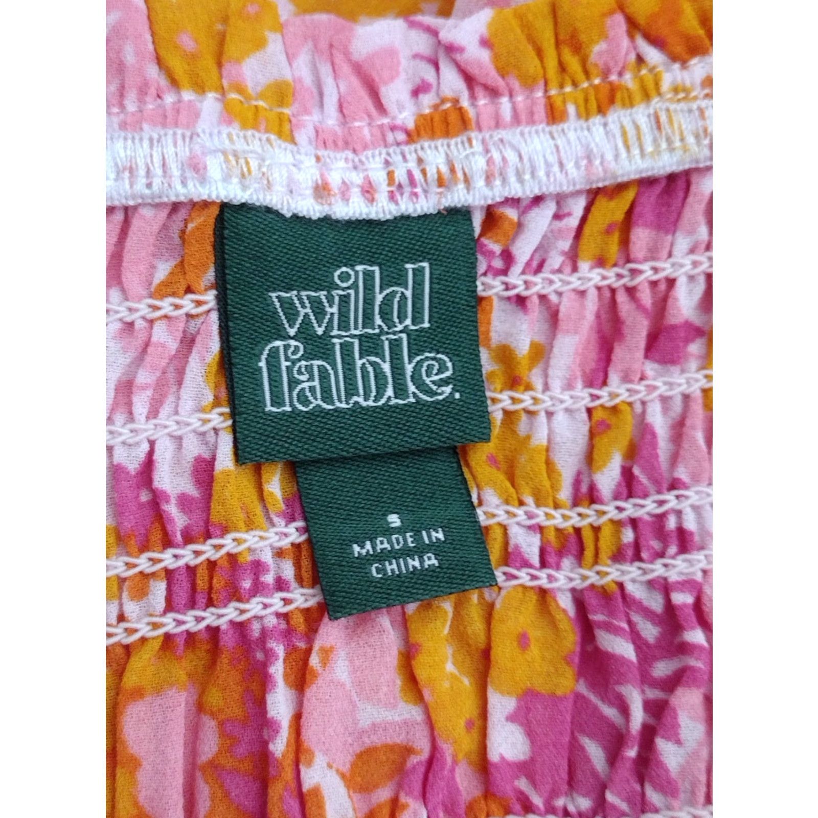 Vintage Wild Fable Strapless Top Printed Pink Floral Elastic Band Size S Size S / US 4 / IT 40 - 5 Thumbnail