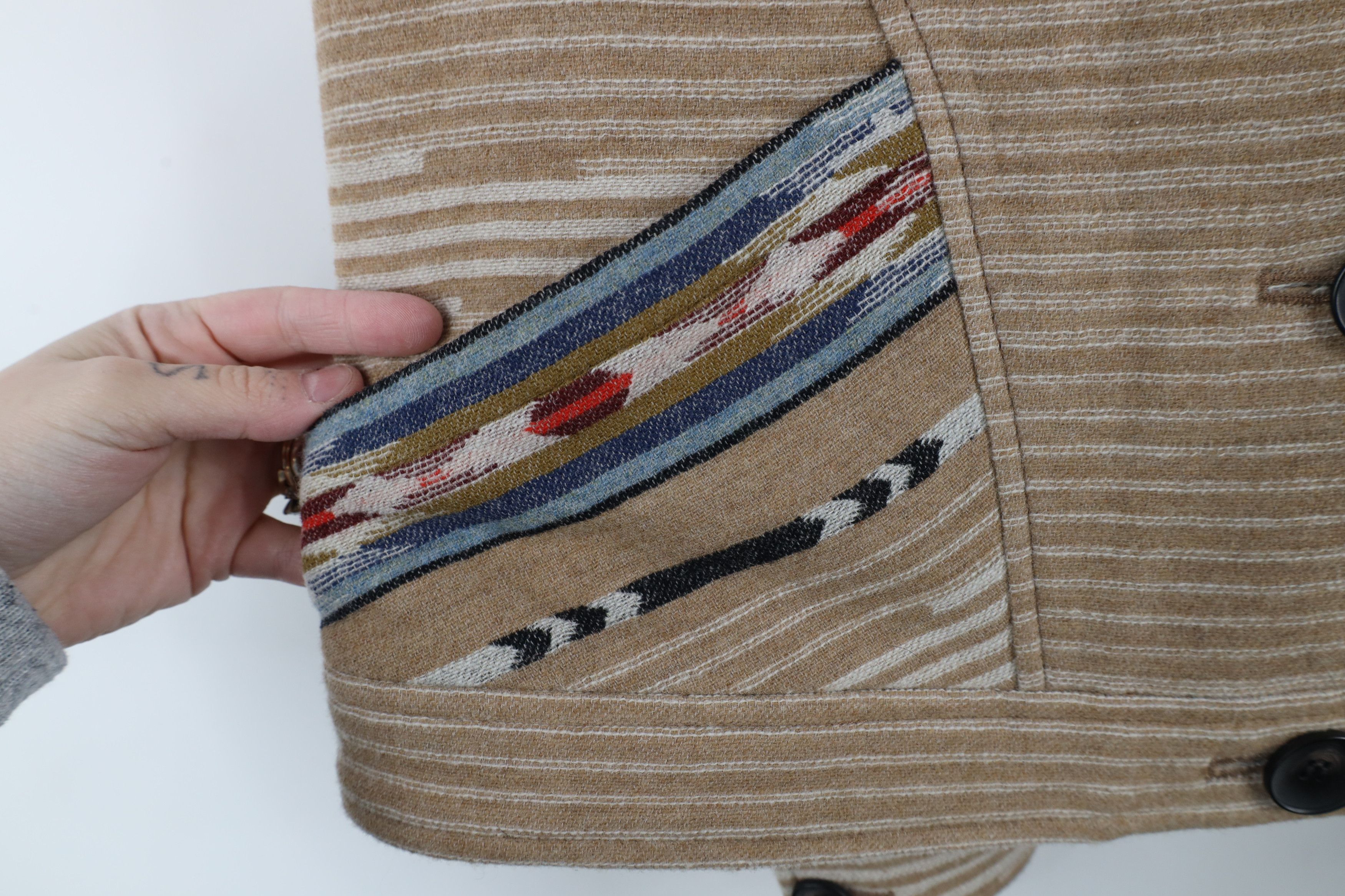 Pendleton × Vintage Vintage Pendleton Striped Southwestern Button Blazer Jacket Size XS / US 0-2 / IT 36-38 - 5 Thumbnail