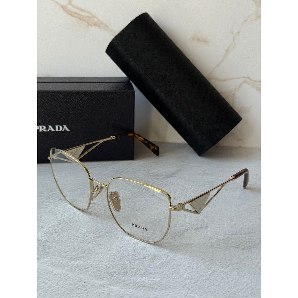 Prada NEW Prada PRA54VD Eyeglasses Frames in Gold White Size ONE SIZE - 5 Thumbnail