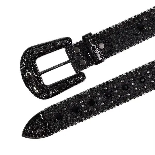 Leather Sachiko x Asai 115 cm Cross Ice Big Logo Y2K PU Leather Belt Size ONE SIZE - 4 Thumbnail
