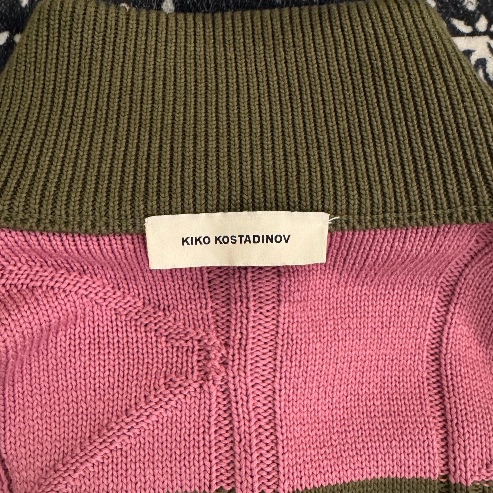 Kiko Kostadinov Kiko Kostadinov Pink & Khaki Merli Cardigan Size US L / EU 52-54 / 3 - 9 Thumbnail