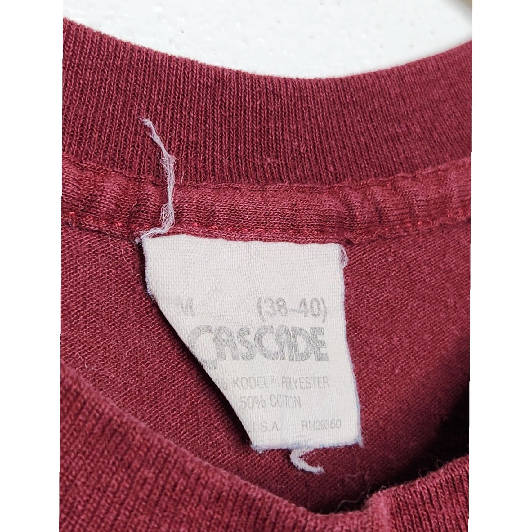 Vintage VINTAGE Black Pocket Shirt Cascade Unisex Adults Medium Red 70s 80s Single Stitch Faded Soft Thin Length 25.5 Width 16 Size US M / EU 48-50 / 2 - 4 Thumbnail