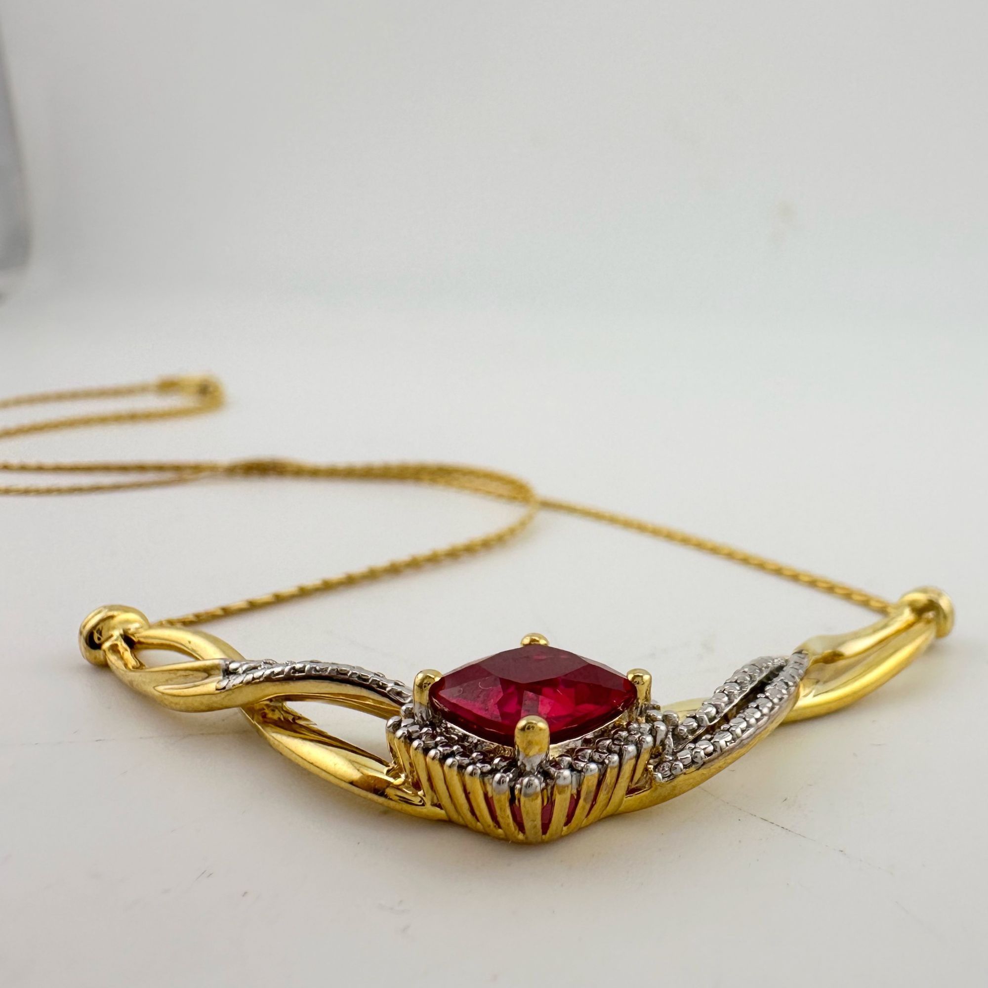 Other Elegant Lab Created Ruby and White Sapphire Infinite Loop Ne Size ONE SIZE - 8 Thumbnail