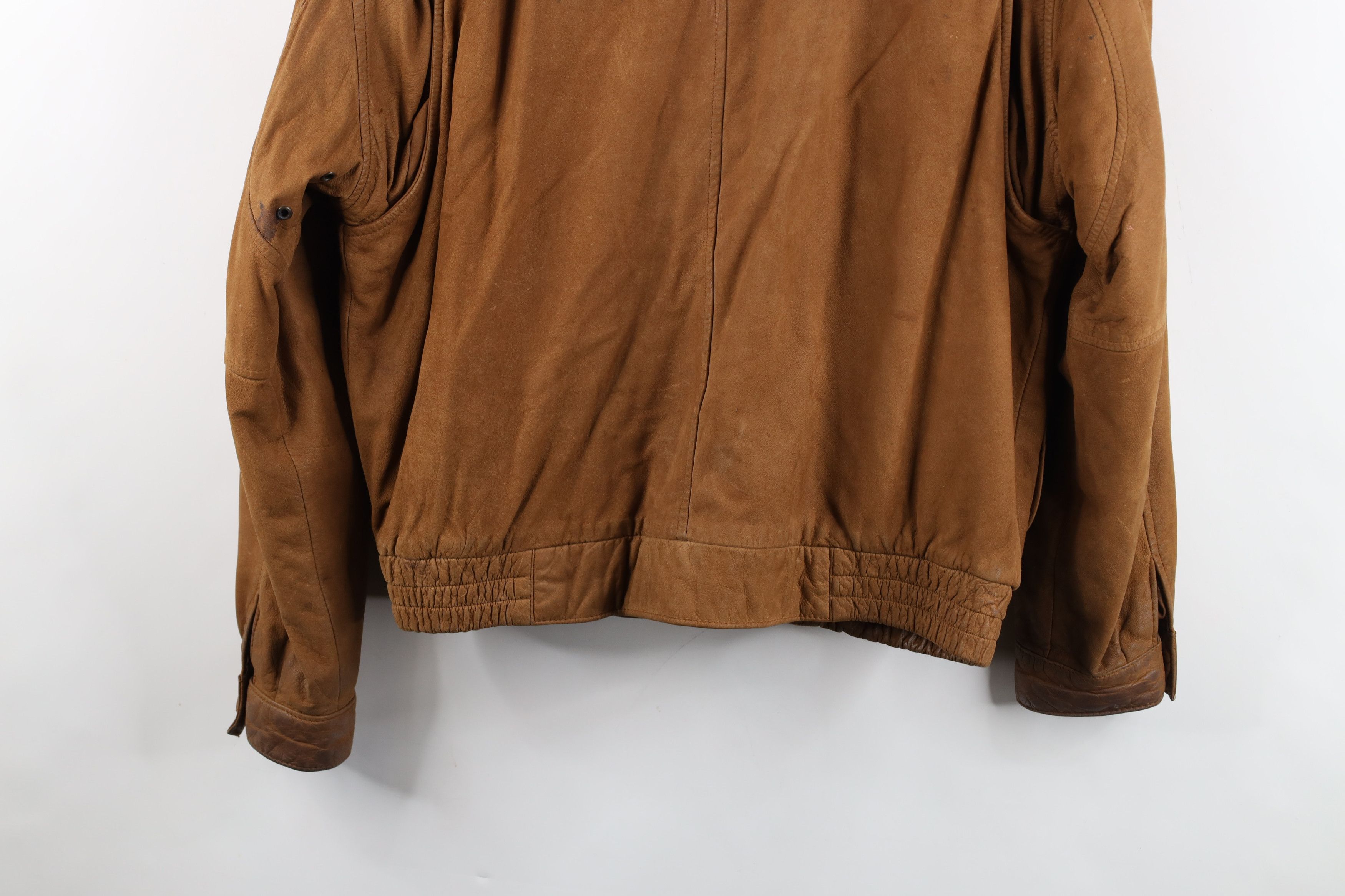 Vintage AS IS Vintage 90s Streetwear Suede Leather Bomber Jacket Size US L / EU 52-54 / 3 - 15 Thumbnail