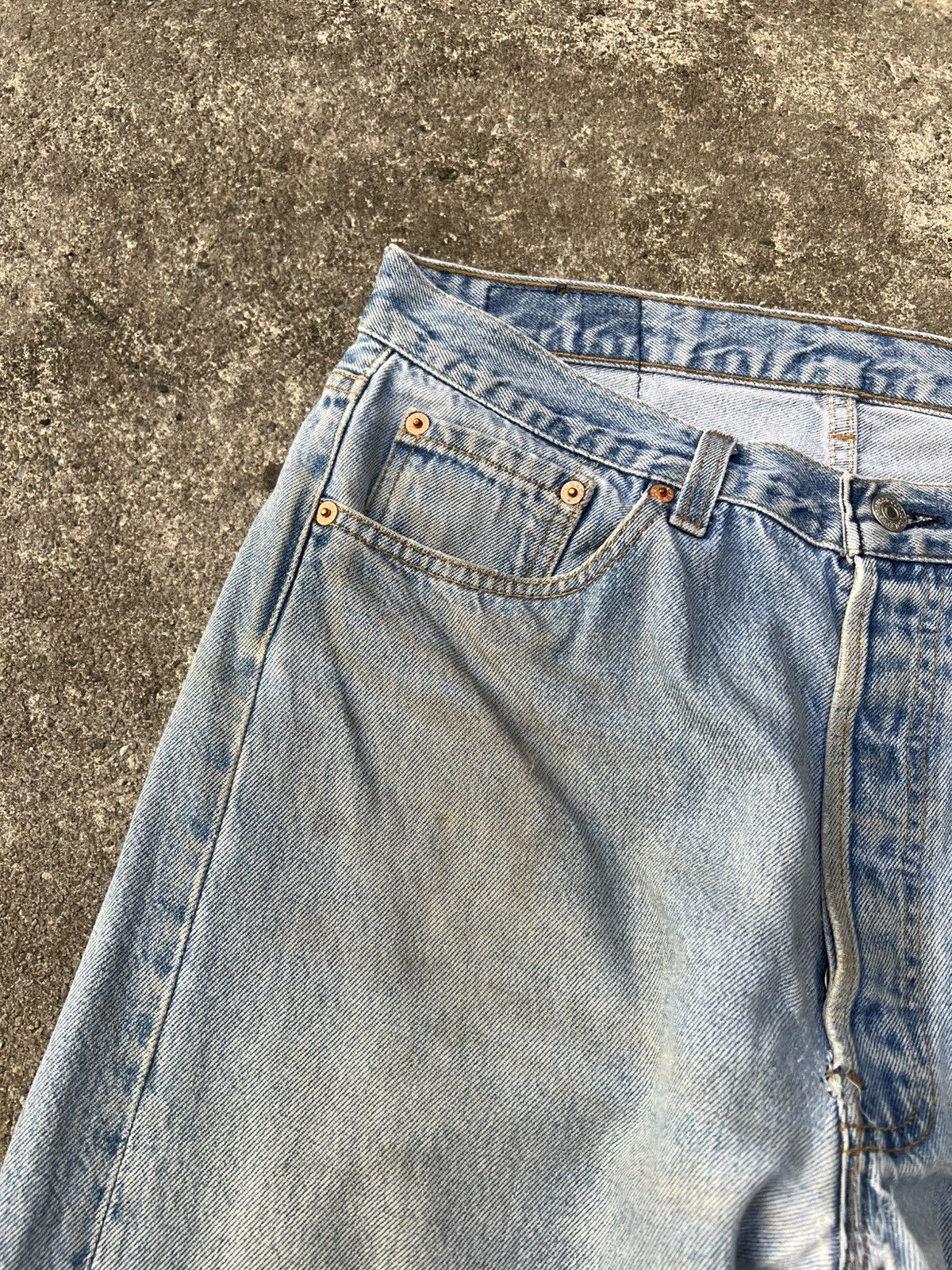 Levi's Vintage 90’s Levi’s 501xx Faded Distressed Mud Wash Jean#USA Size US 32 / EU 48 - 10 Thumbnail
