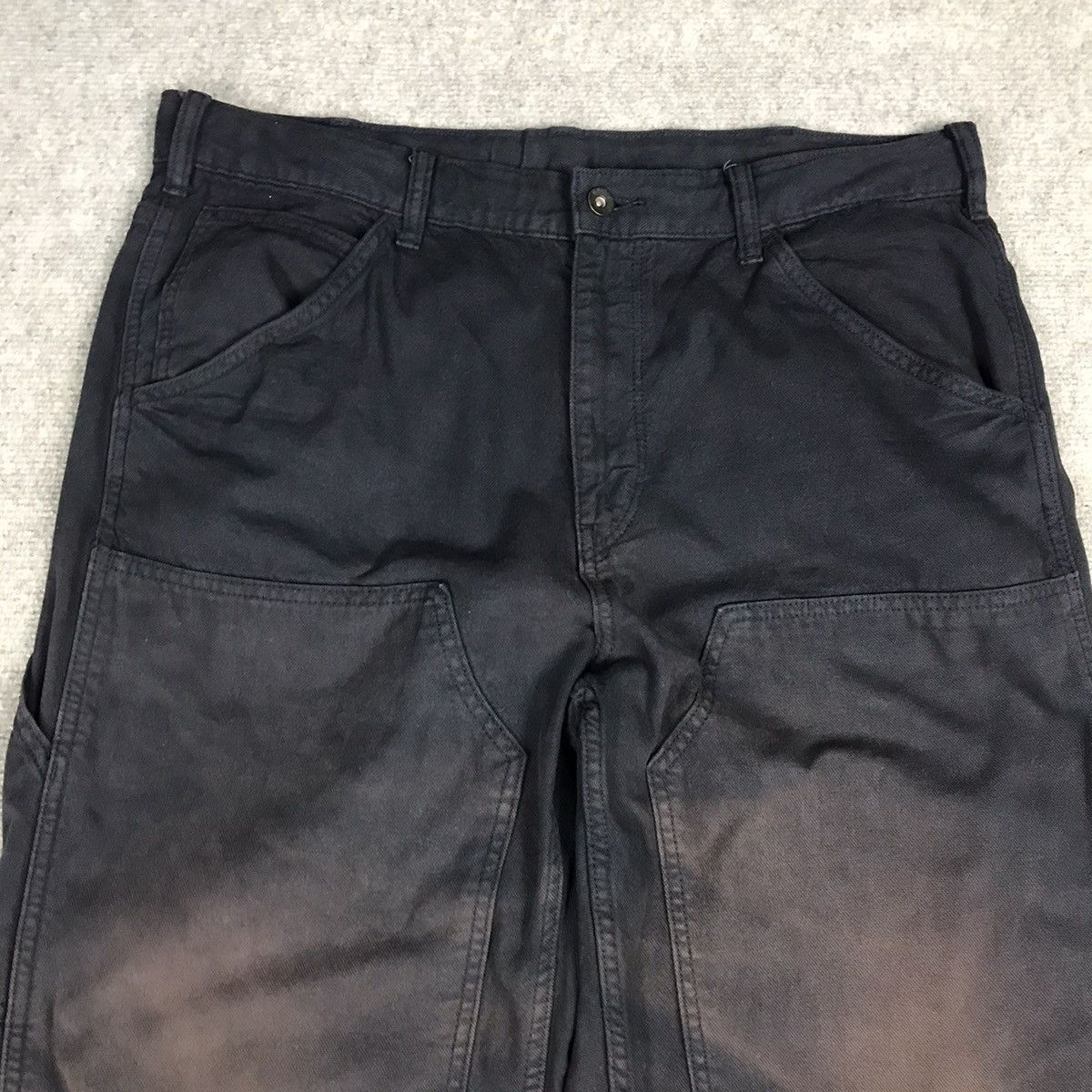 Japanese Brand JAPANESE UNIQLO DOUBLE KNEE SUN FADED NAVY BAGGY PANTS Size US 34 / EU 50 - 5 Thumbnail