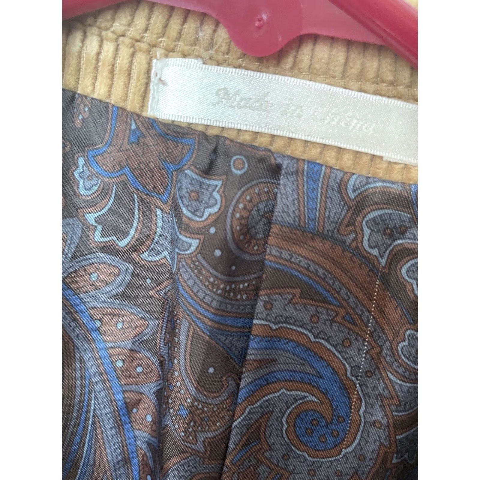 Ralph Lauren VINTAGE Lauren Ralph Lauren Sport Coat Blazer Mens 42R Corduroy Tan Two-Button Notch Lapel Regular Front Solid Beiges Size 42R - 7 Thumbnail