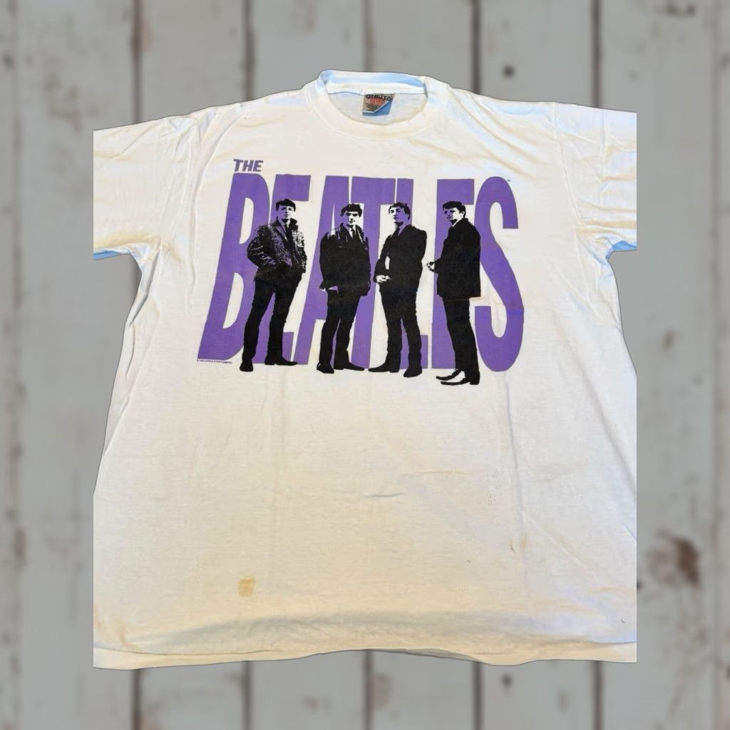 Vintage VINTAGE The Beatles T-Shirt Tour 1995 Band Big Logo White Size L Made USA Men's Shirts 90s Logo Concert Vintage 1990s Shirts Mens Size US M / EU 48-50 / 2 - 1 Thumbnail