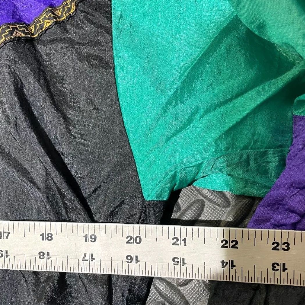 Vintage VINTAGE WindBreaker Jacket 2P 2B Active Track Black Geometric Full Zip Women, Petite Size XS / US 0-2 / IT 36-38 - 6 Thumbnail
