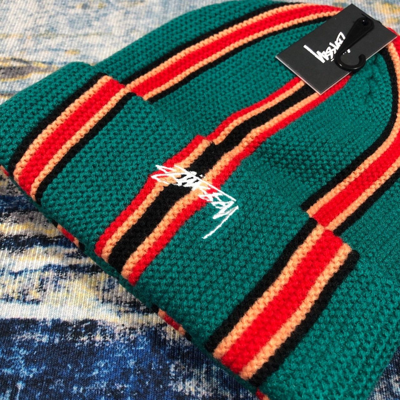 Stussy × Vintage Stussy Vertical Stripe Cuff Beanie Size ONE SIZE - 3 Thumbnail