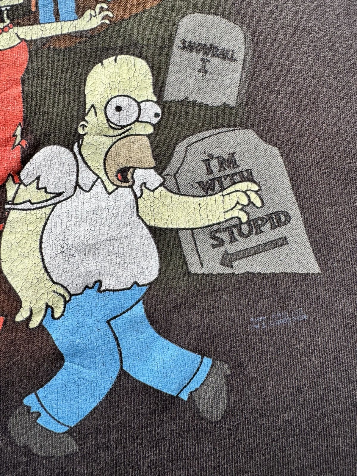 Vintage 2001 The Simpsons Treehouse Of Horror Grave Tee Shirt TV Size US XL / EU 56 / 4 - 4 Thumbnail