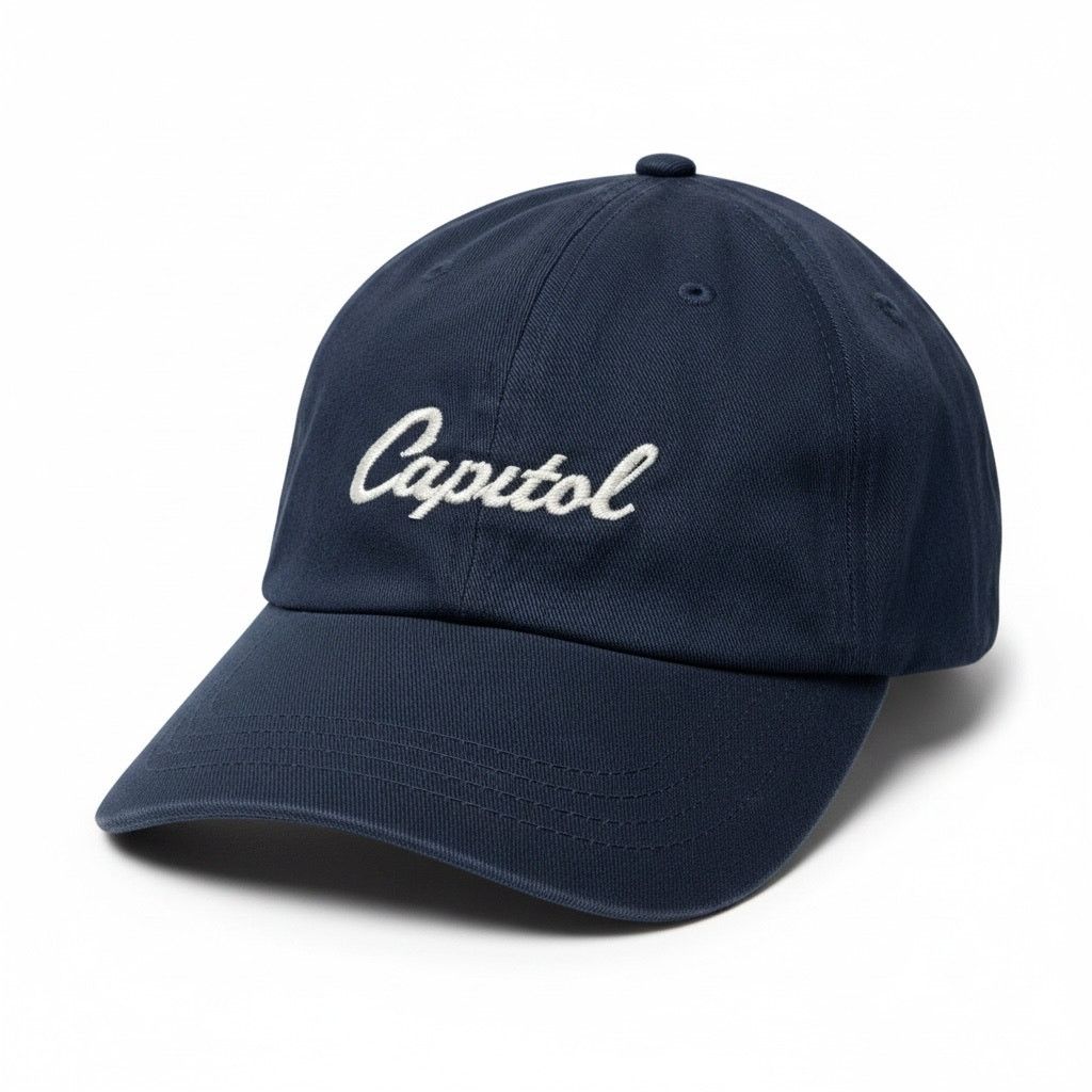 Yupong Capitol Records Navy Blue White One Size Strapback Hat Cap Size ONE SIZE - 1 Thumbnail