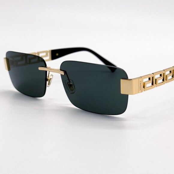 Versace NEW VERSACE SUNGLASSES VE2298 1002/87 GOLD/GRAY UNISEX EYEWE Size ONE SIZE - 3 Thumbnail