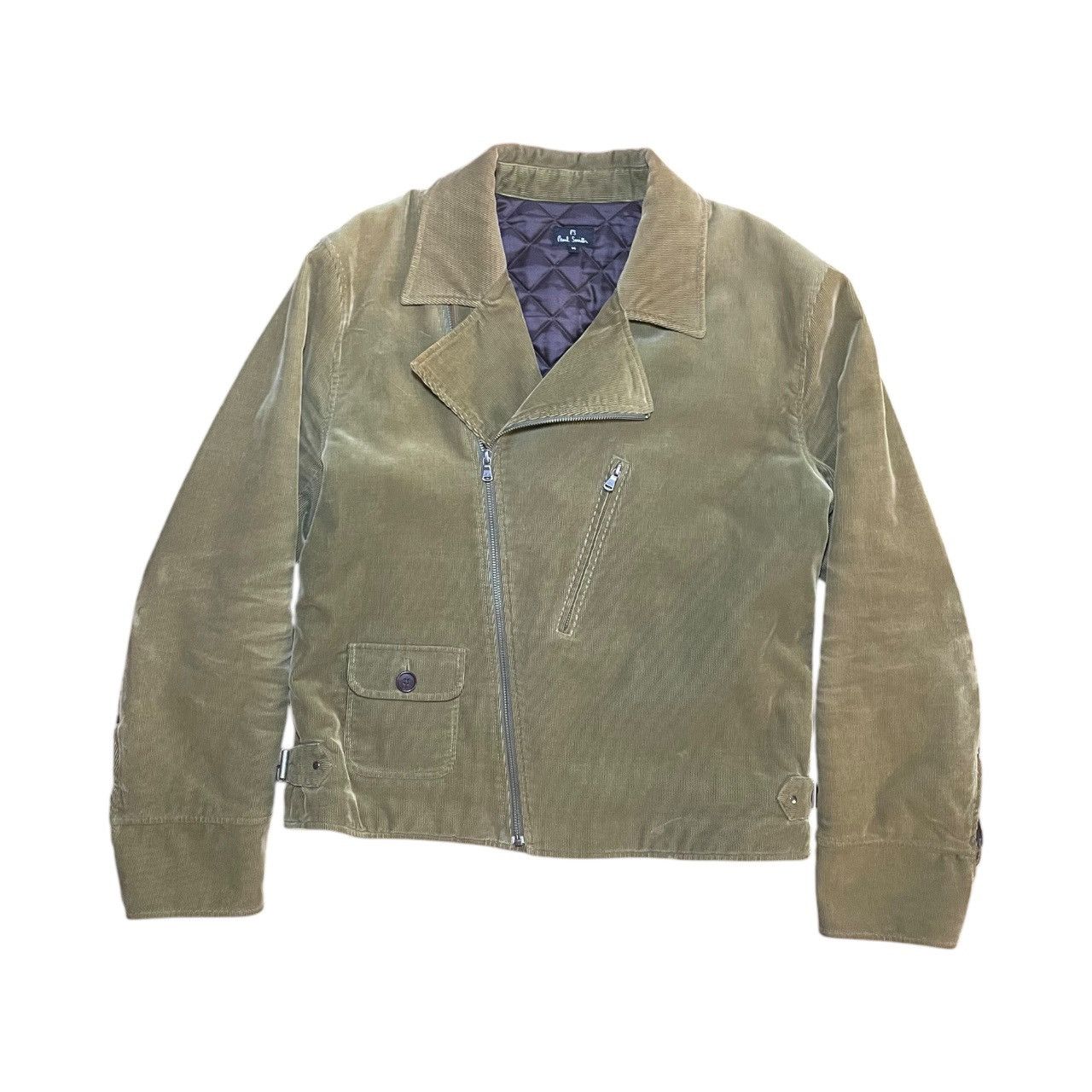 Paul Smith Corduroy Green Moto Jacket Sz M