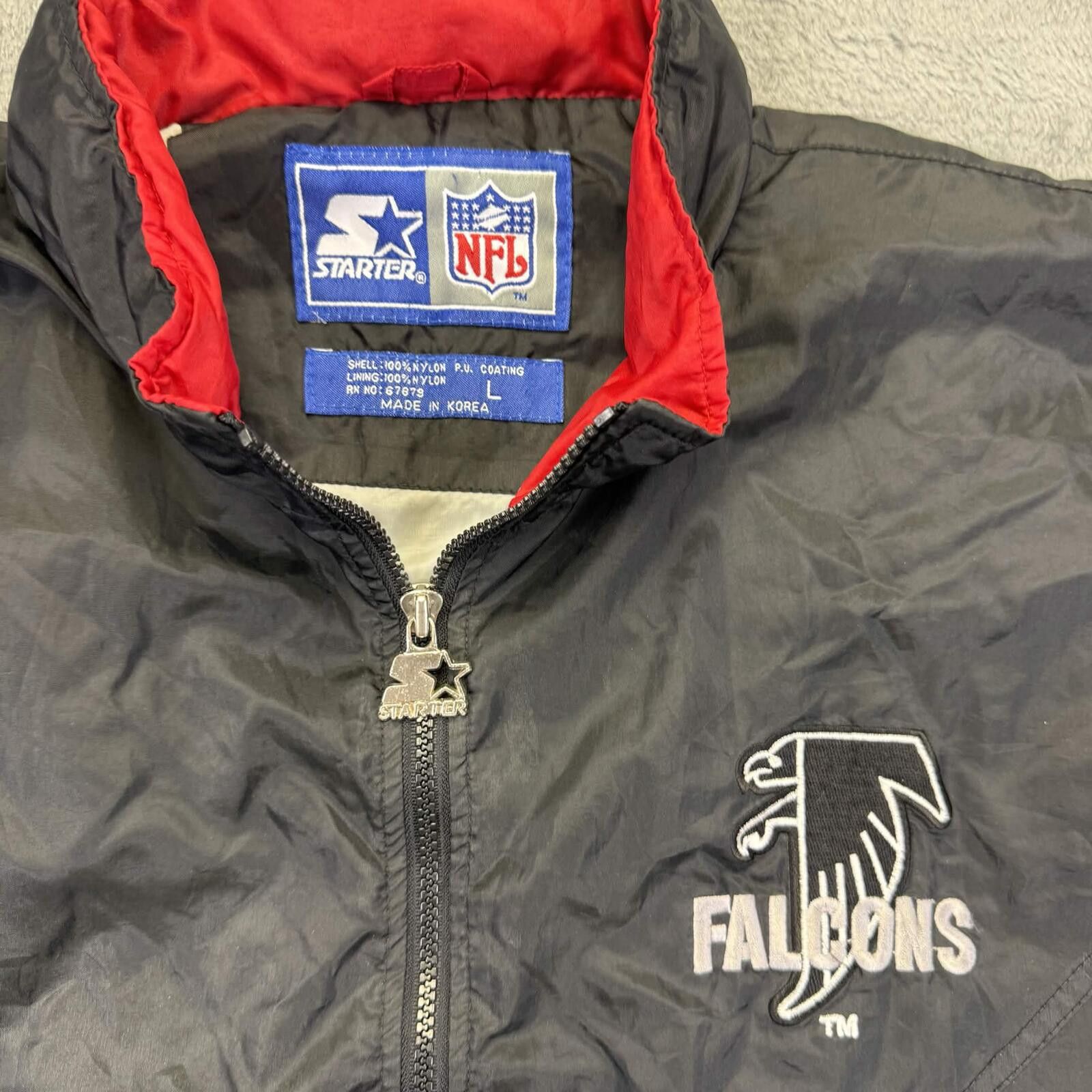 NFL Starter NFL Vintage Atianta Falcons Full-Zip Jacket Size ONE SIZE - 3 Thumbnail