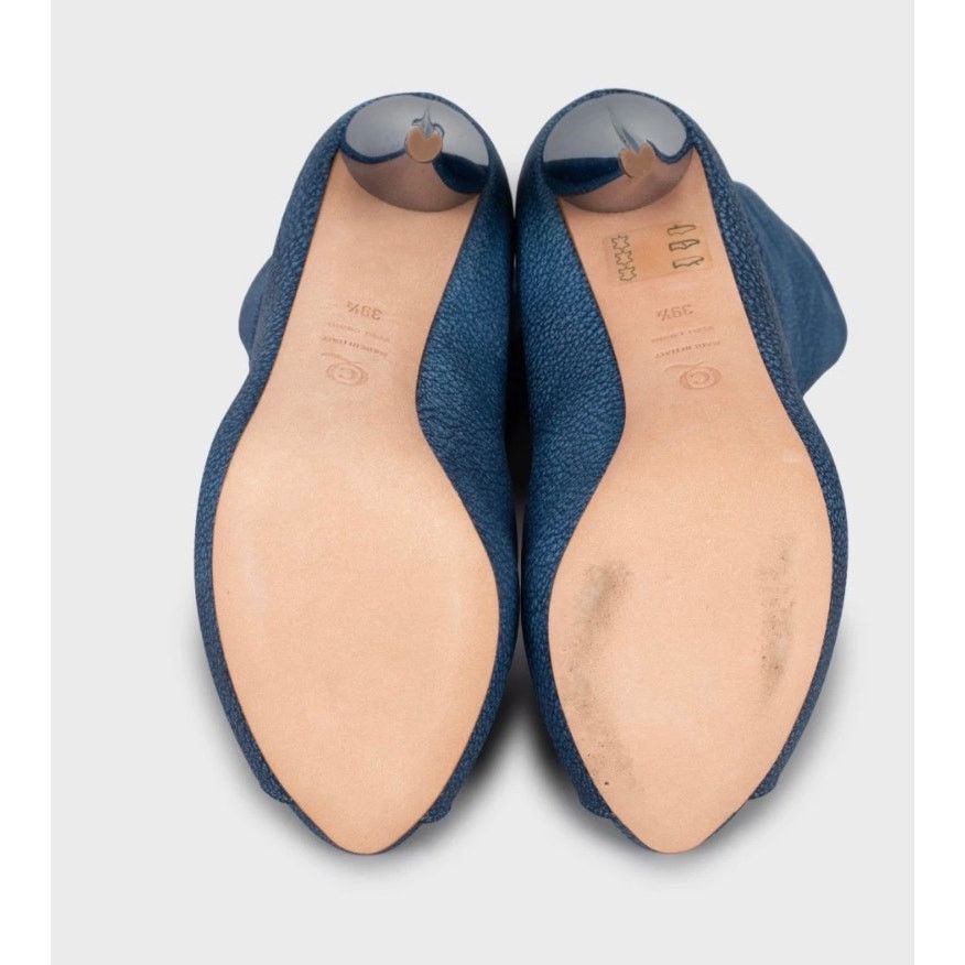 Alexander McQueen NWB Alexander McQueen Blue Leather Open Toe Boots Sz.39,5 Size US 9.5 / IT 39.5 - 5 Thumbnail