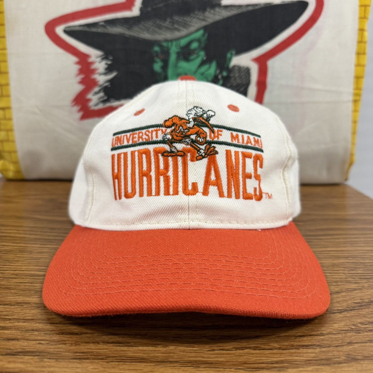 NCAA × Vintage Vintage 90s Miami Hurricanes Script Big Logo SnapBack Hat Size ONE SIZE - 2 Thumbnail