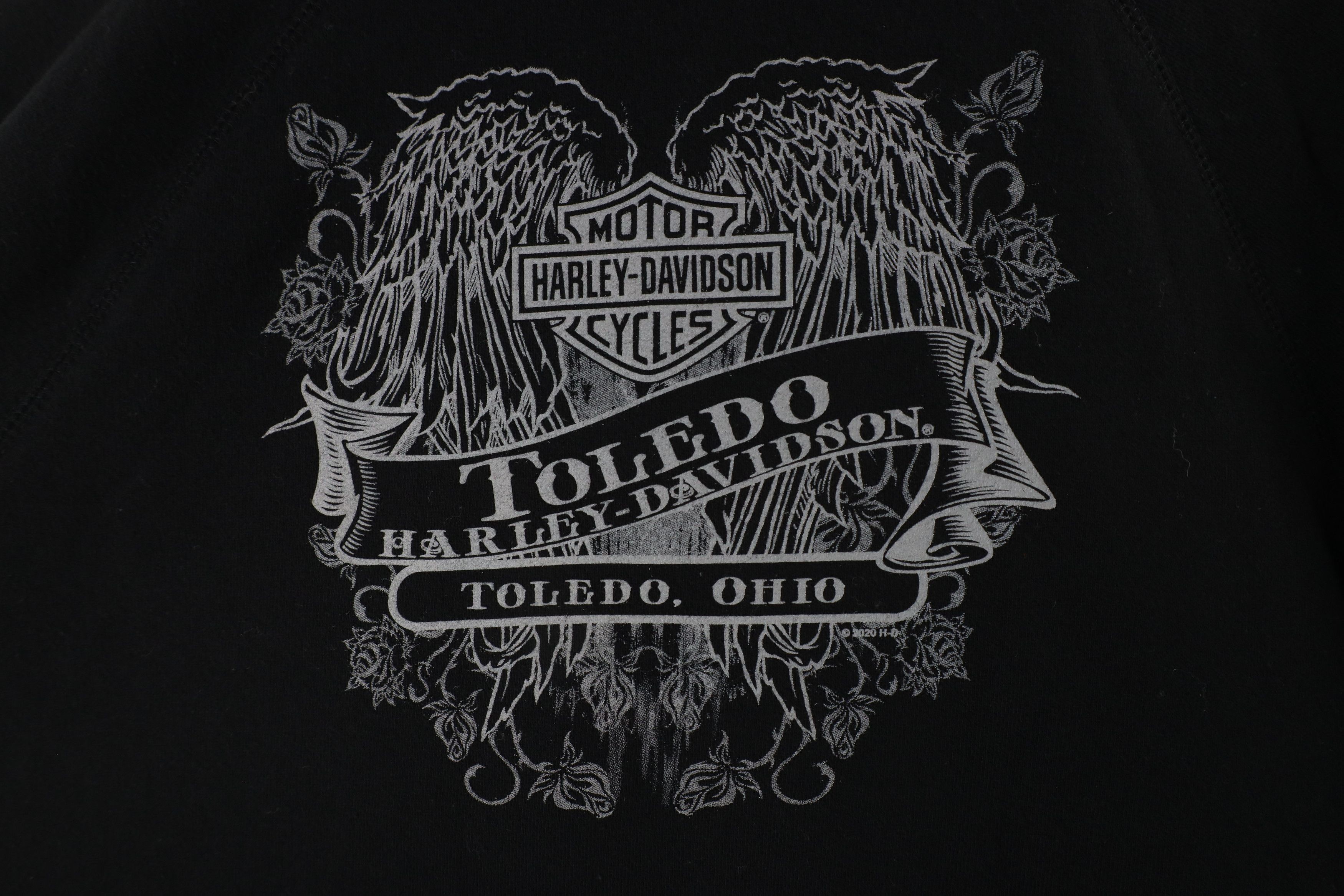 Harley Davidson × Vintage Harley Davidson Faded Out Wings Flower Half Zip Sweatshirt Size M / US 6-8 / IT 42-44 - 7 Thumbnail