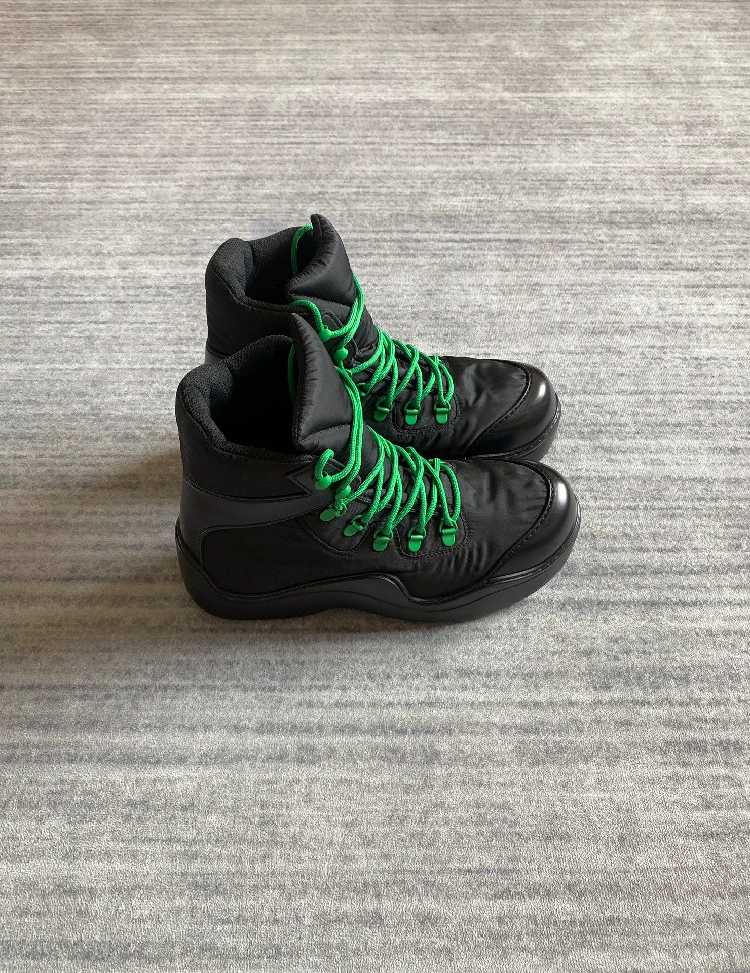 Bottega Veneta Bottega Veneta Black Green Nylon Hiking Boots Size US 7 / EU 40 - 2 Thumbnail