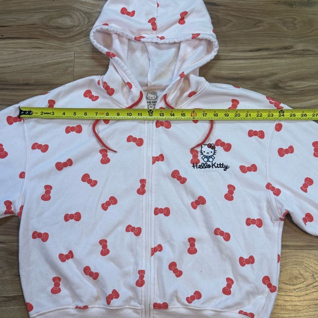 Other Hello Kitty Women’s XL Pink Zip Hoodie Bow Print Size XXL / US 16-18 / IT 52-54 - 6 Thumbnail