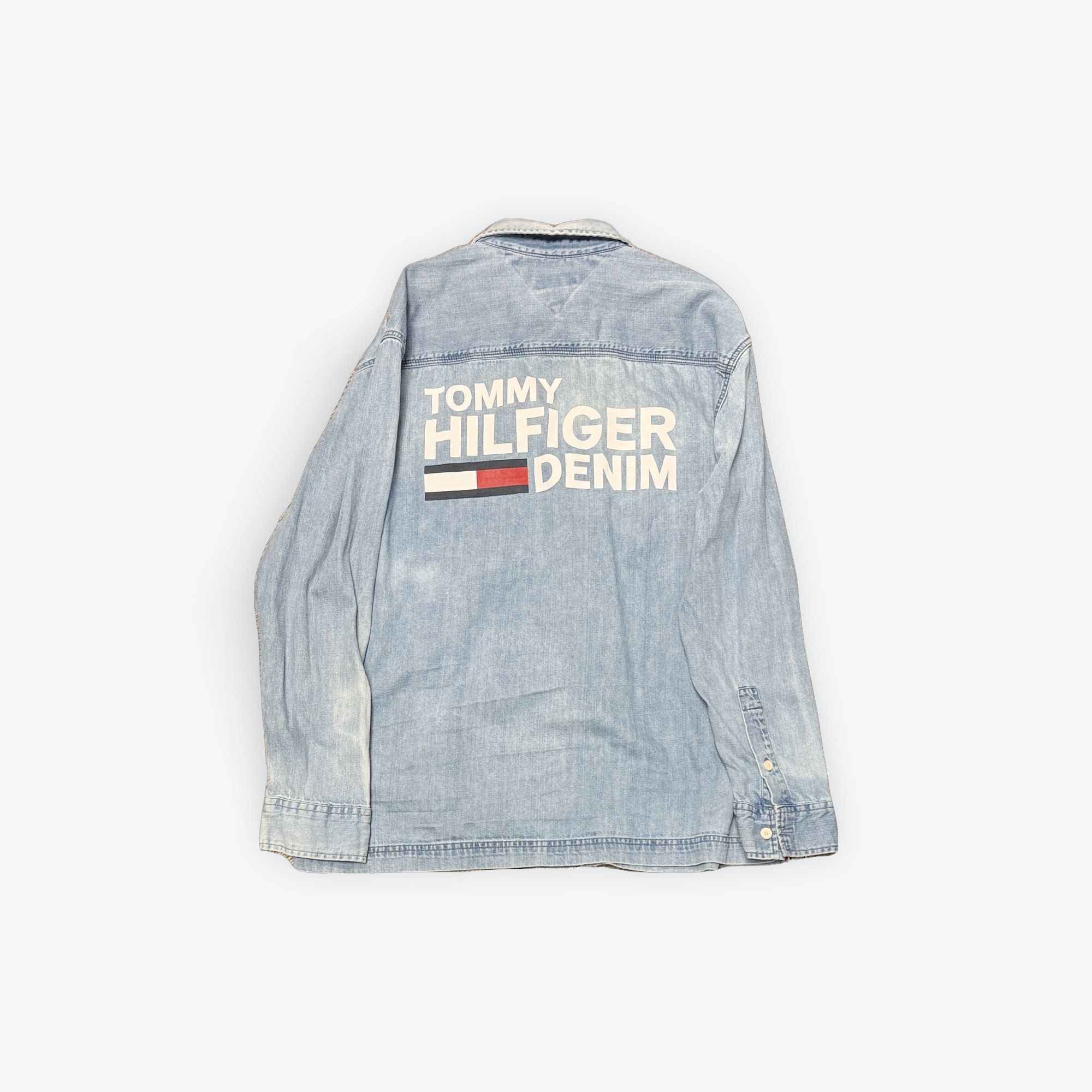 Tommy Hilfiger L - Tommy Hilfiger Light Wash Denim Zip up Jacket Size US L / EU 52-54 / 3 - 2 Thumbnail