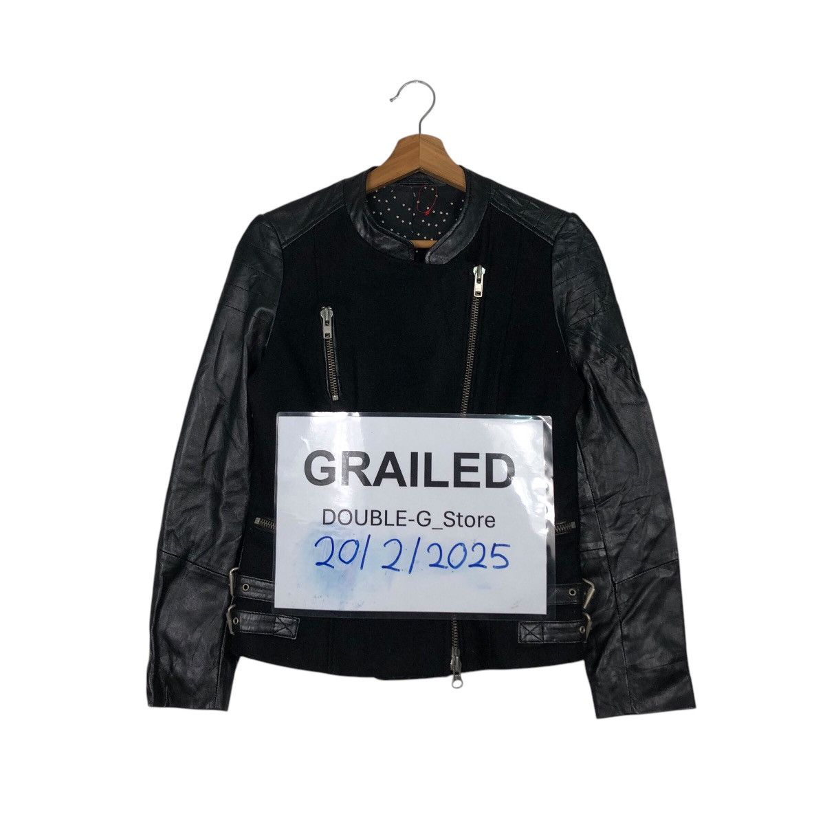 📌You & Me Oui Biker Genuine Leather Jacket Cafe Racer