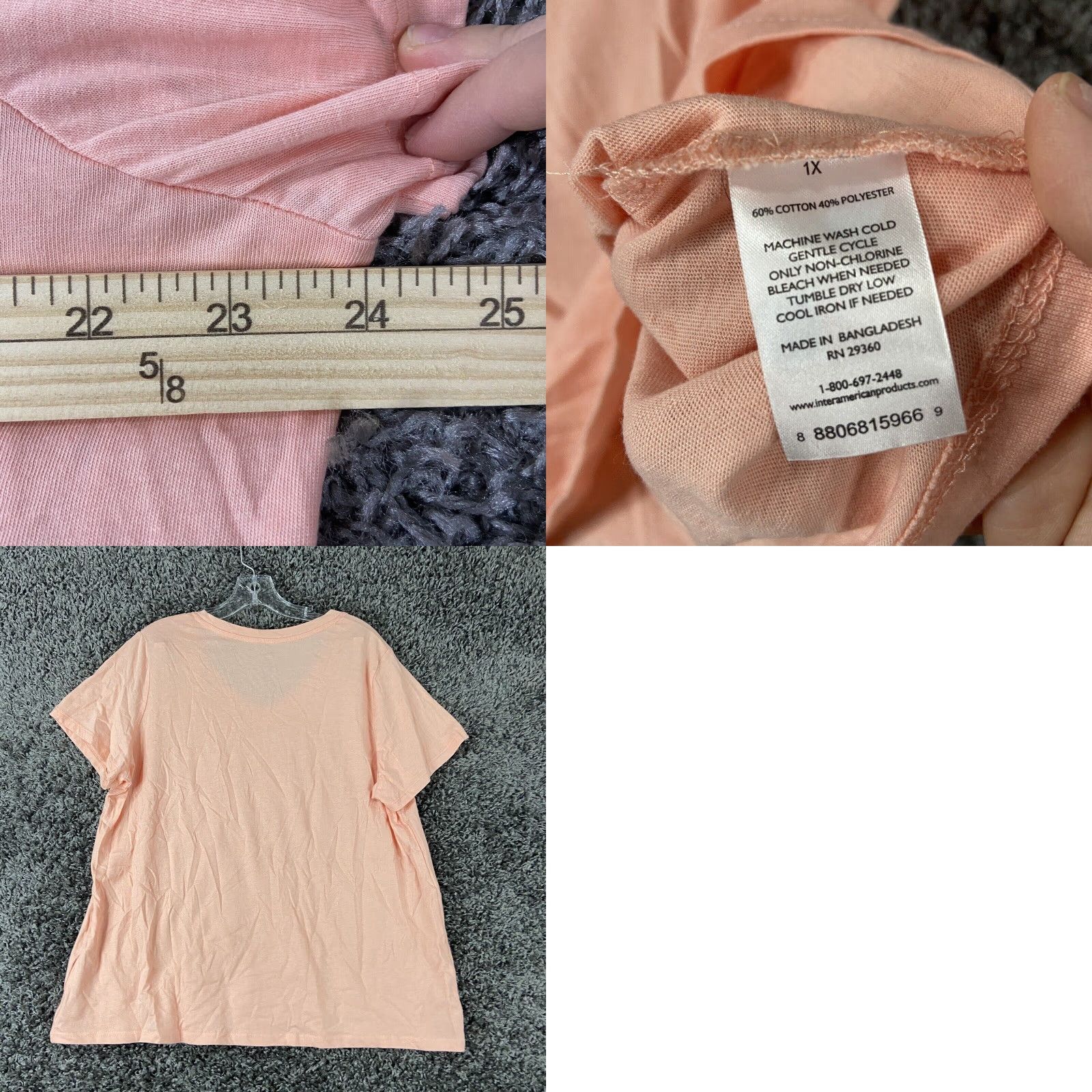 Vintage VINTAGE Dip Women's Blouse 1X Pink Short Sleeve V-Neck Plus Size Size XL / US 12-14 / IT 48-50 - 8 Thumbnail