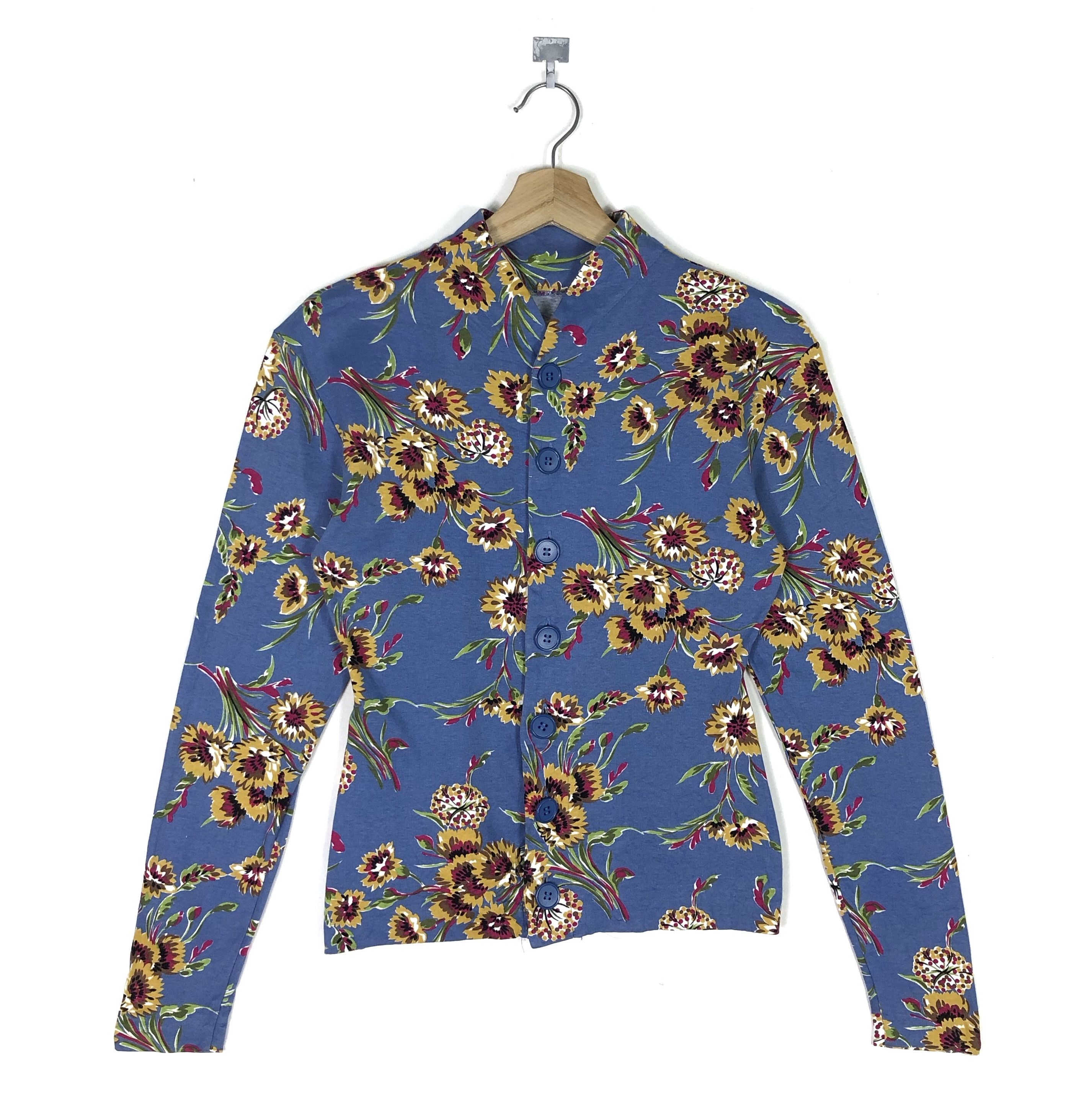 Norma Kamali RARE🔥VINTAGE NORMA KAMALI FLORAL COTTON BUTTON UPS Size XS / US 0-2 / IT 36-38 - 1 Thumbnail