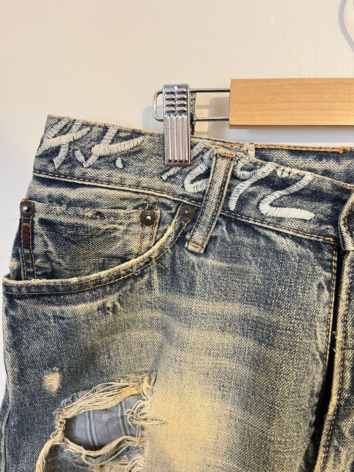 Abercrombie & Fitch × Japanese Brand Vintage Abercrombie & Fitch Ripped Custom Jeans Rare 🔥 Size US 30 / EU 46 - 4 Thumbnail