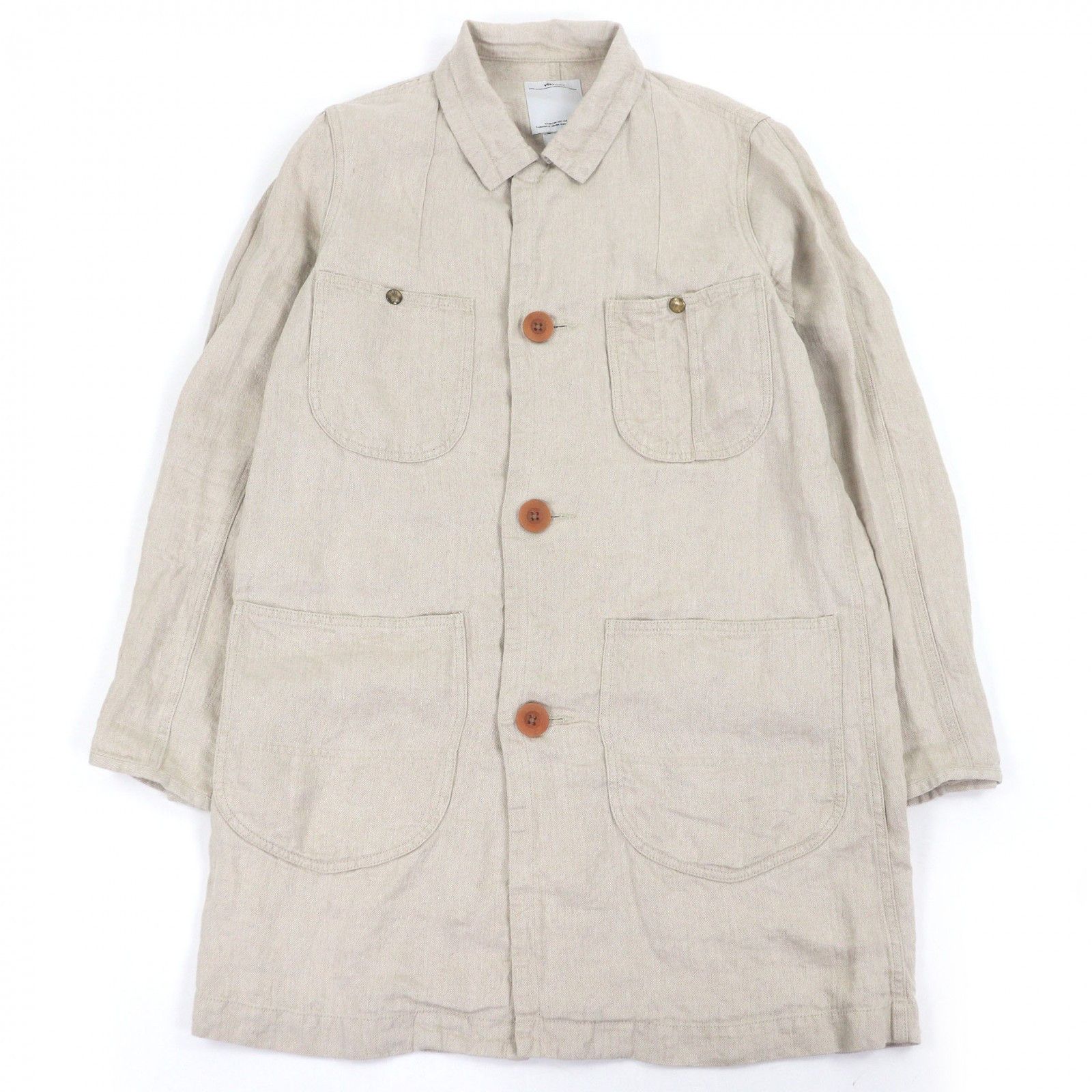 Visvim Visvim VISVIM Herringbone Linen Coat Textile Outerwear DUTY FREE for USA Size ONE SIZE - 1 Thumbnail