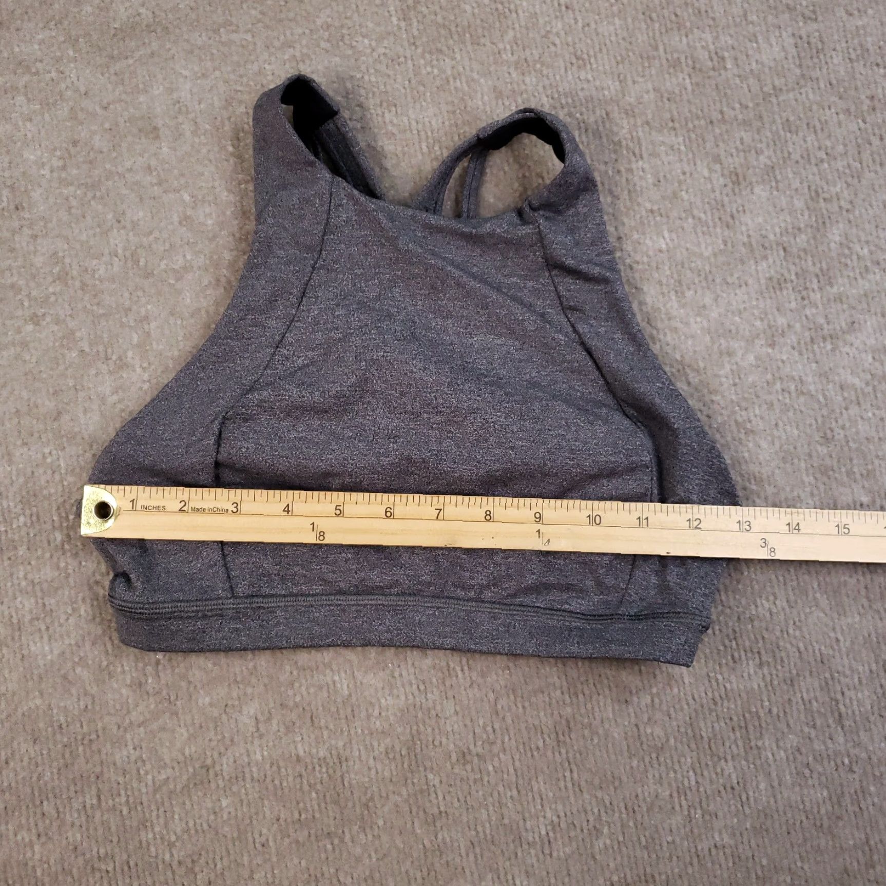 Lululemon VINTAGE Lululemon Sports Bra Women's Size 4 Gray High Neck Yoga Activewear Size ONE SIZE - 3 Thumbnail