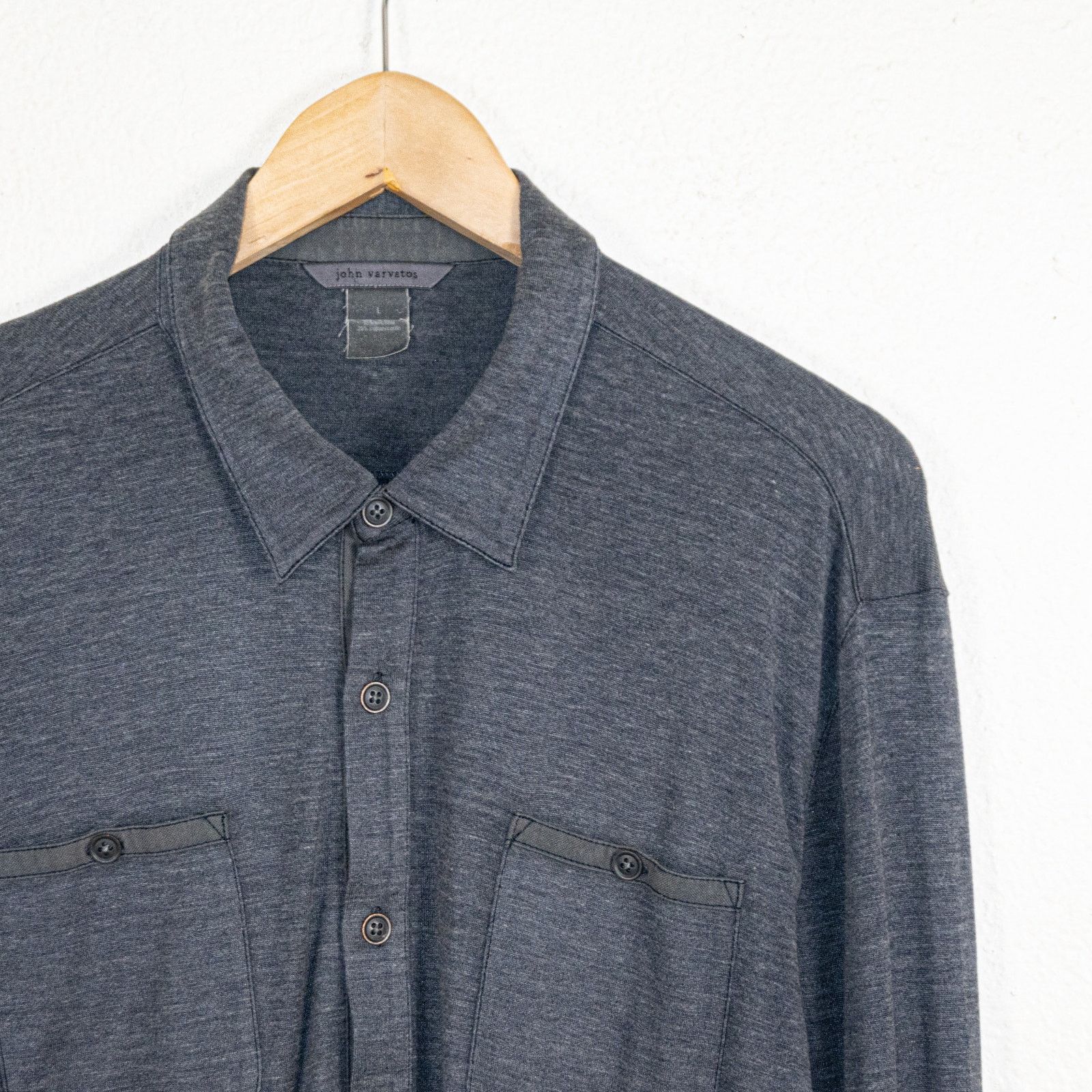 John Varvatos John Varvatos Collection Silk Cotton Button up Shirt Gray Size US L / EU 52-54 / 3 - 3 Thumbnail
