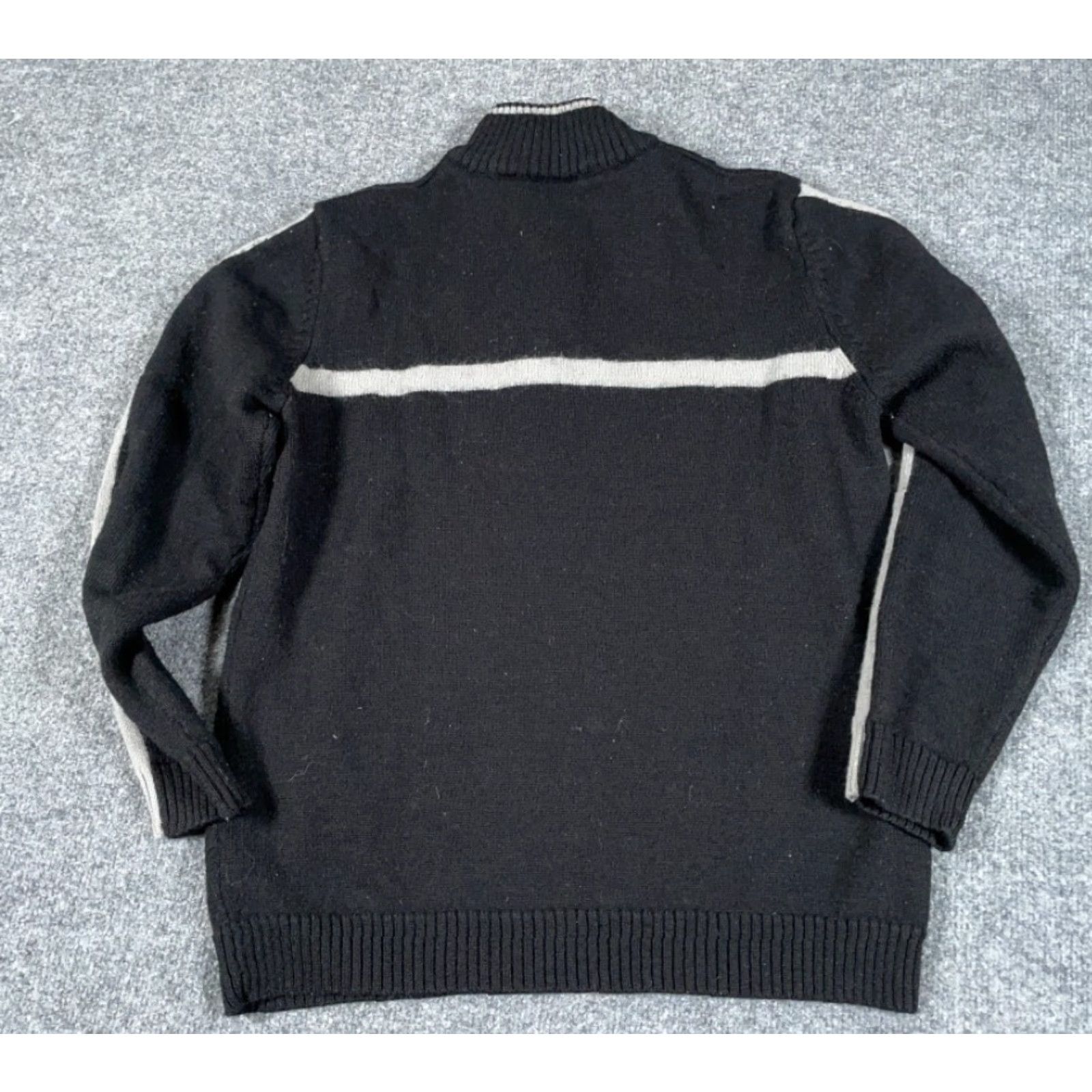 Saucony Saucony 1/4 Zip Sweater Women's Large Black Gray Wool Acrylic Casual Retro Size L / US 10 / IT 46 - 2 Thumbnail