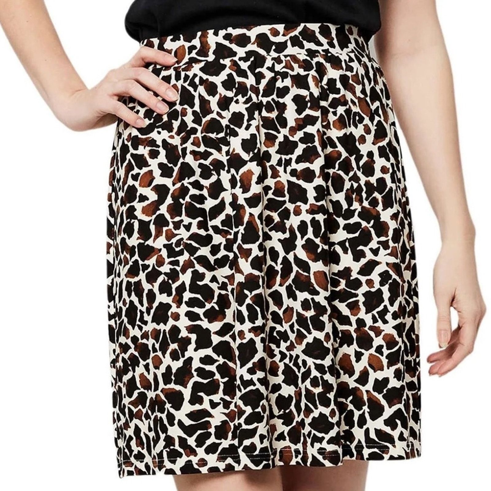 The Unbranded Brand Black/Brown Animal Print Pencil Skirt Size Medium Size 30" / US 8 / IT 44 - 1 Thumbnail