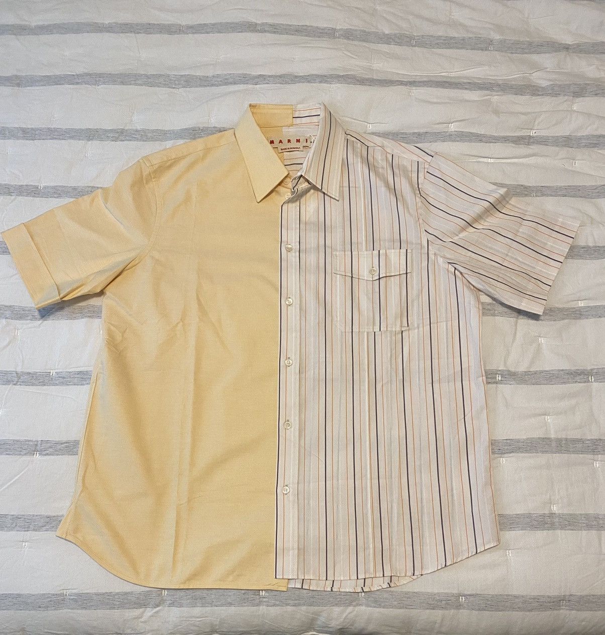 Marni Marni Half Poplin Stripe Shirt Sz54 NWT Size US XXL / EU 58 / 5 - 3 Thumbnail