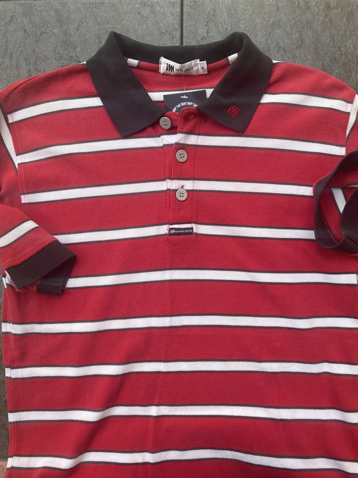 Issey Miyake Vintage 90s Issey Miyake Stripe Polo Size US M / EU 48-50 / 2 - 5 Thumbnail