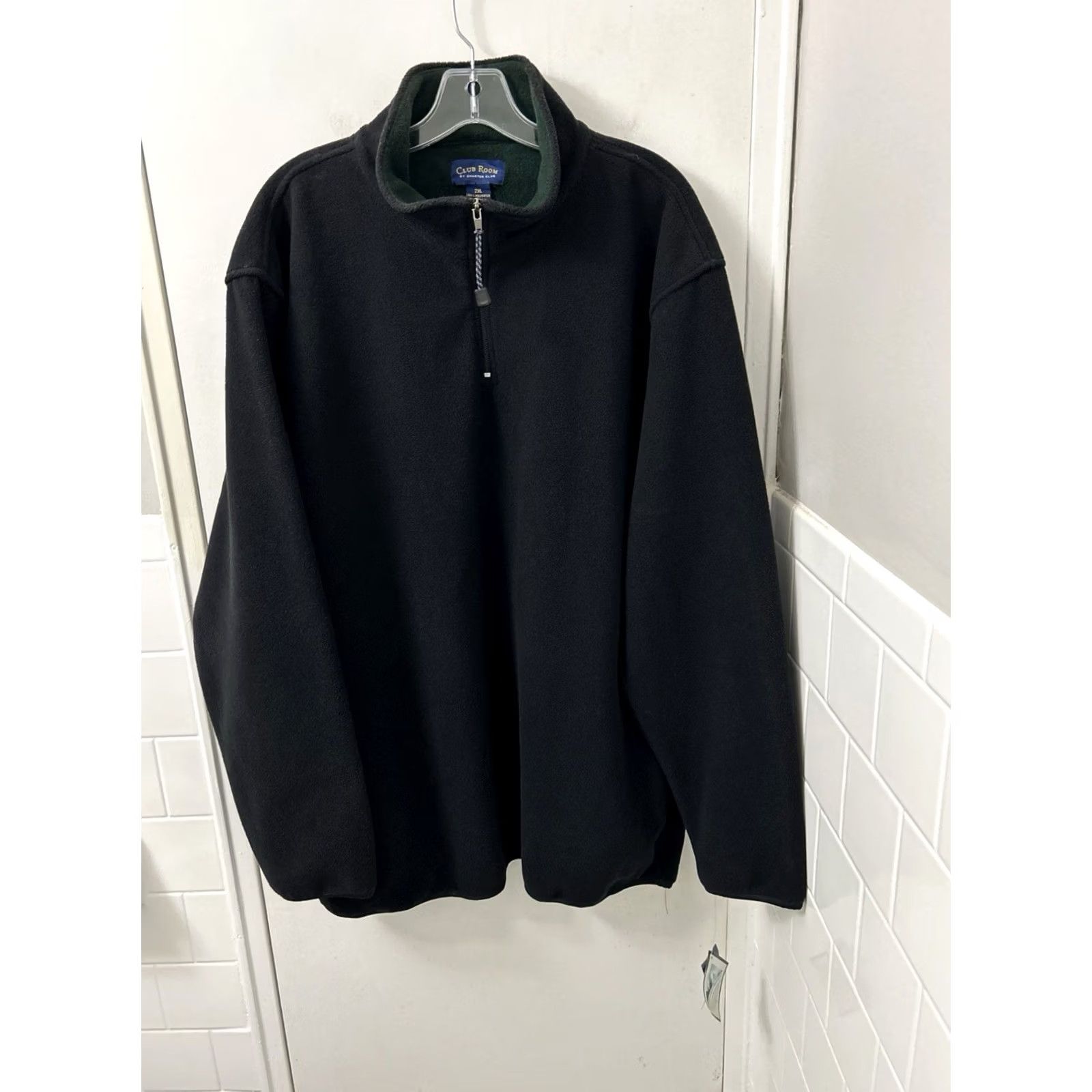 Club Room VTG Club Room FrosTek Fleece 1/4 Zip Mens 2XL Black Green Pullover Sweater NWT Size US XXL / EU 58 / 5 - 2 Thumbnail